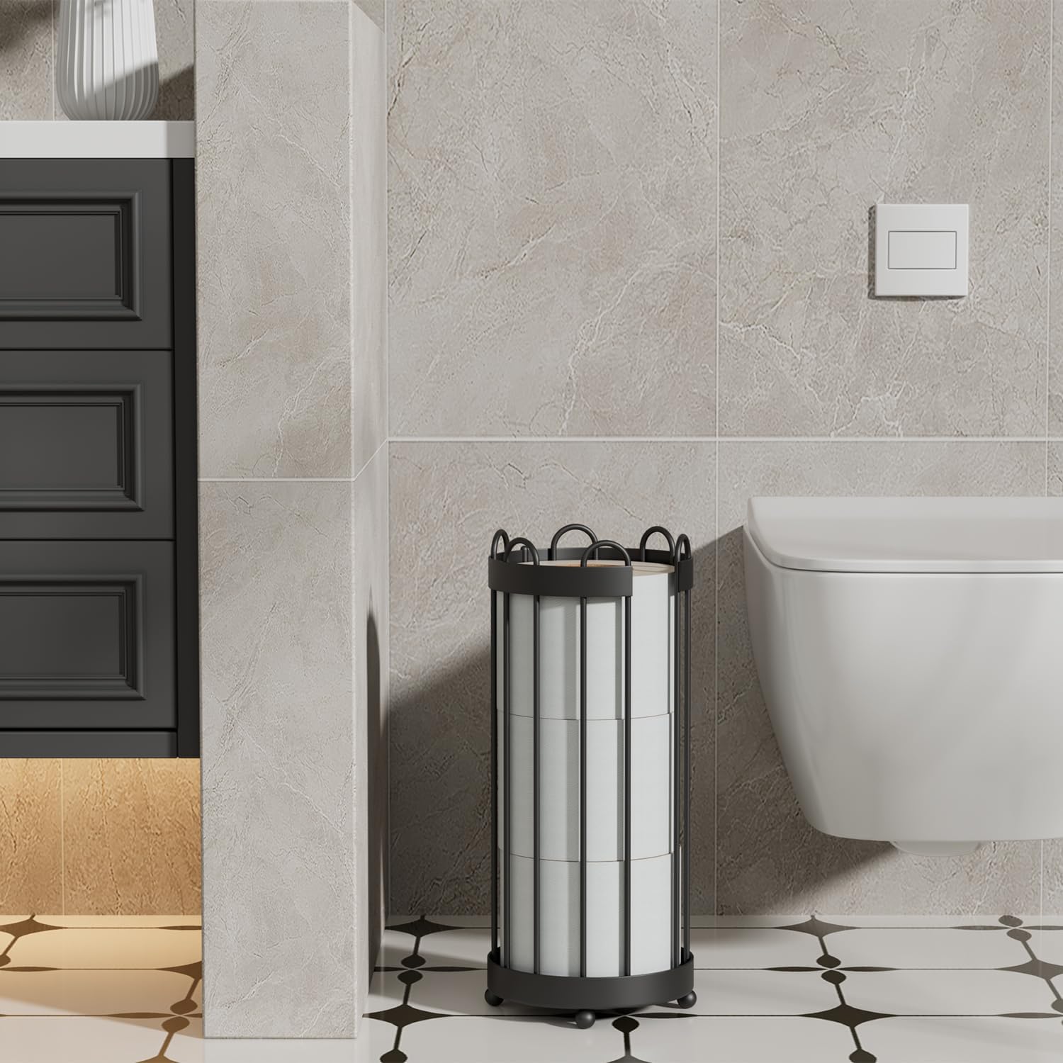 Detalle 2 de Epicano Freestanding Toilet Paper Holder, Black