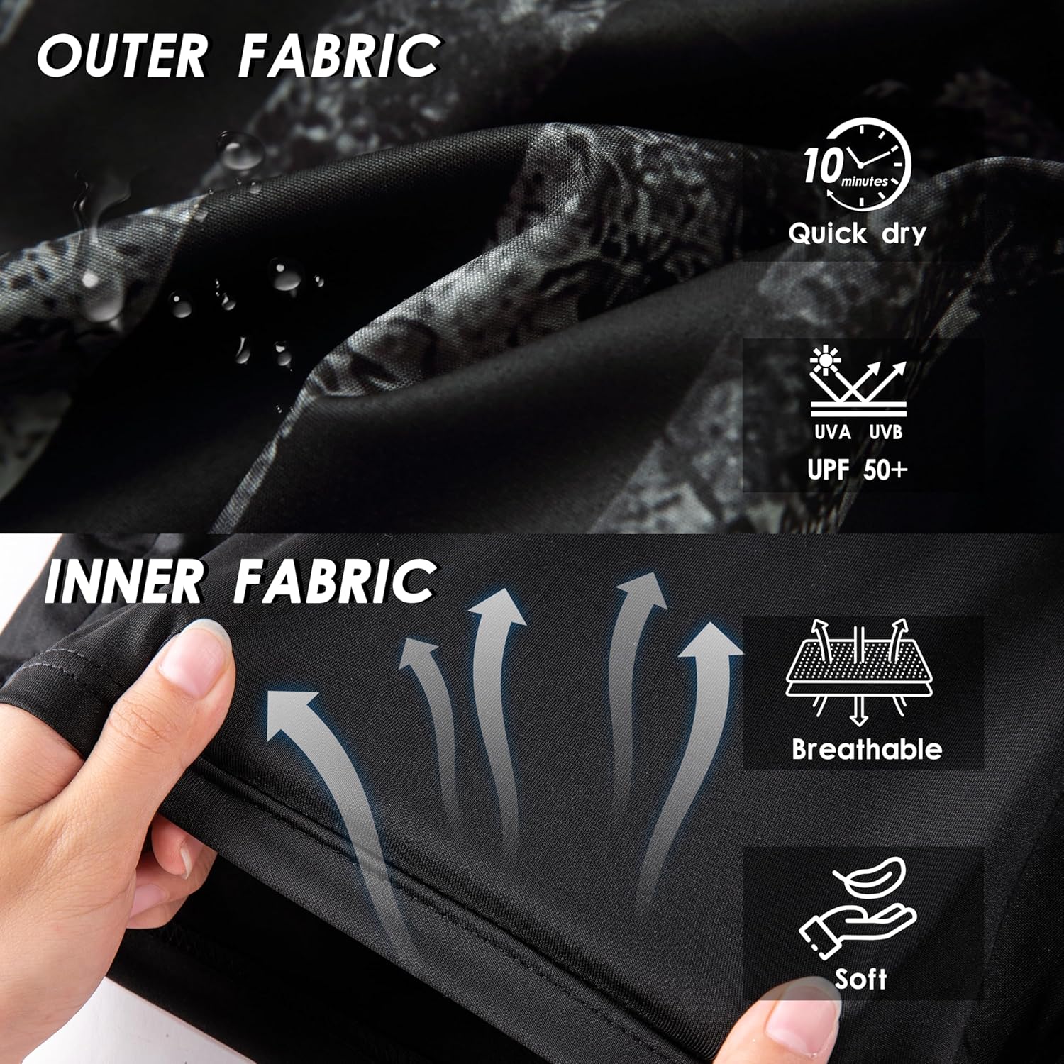 Detalle de FT FENTENG 9" Big & Tall 2-in-1 Swim Trunks with Compression Liner