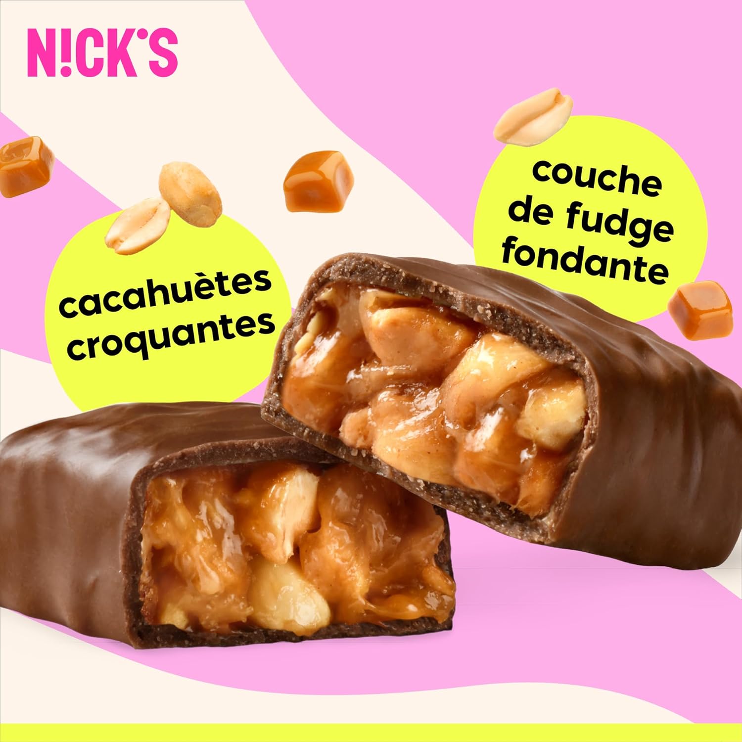Thumbnail 5 de NICKS Barre Keto Peanuts n Fudge (Caramel & cacahuètes) sans sucre ajouté, sans gluten — 15 barres
