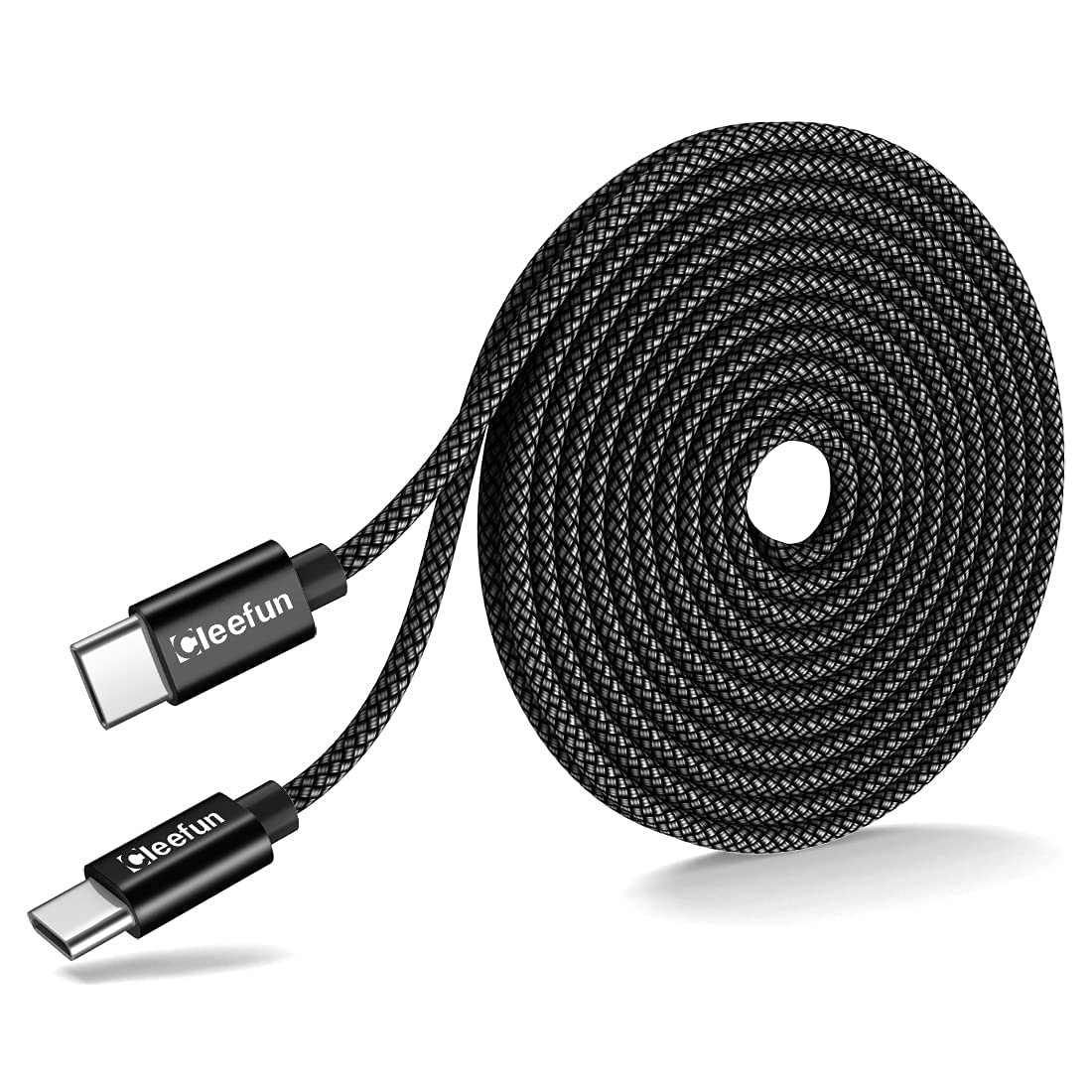 Detalle de CLEEFUN 5M USB-C to USB-C Cable: 60W PD, 5 Metres, Nylon Braided