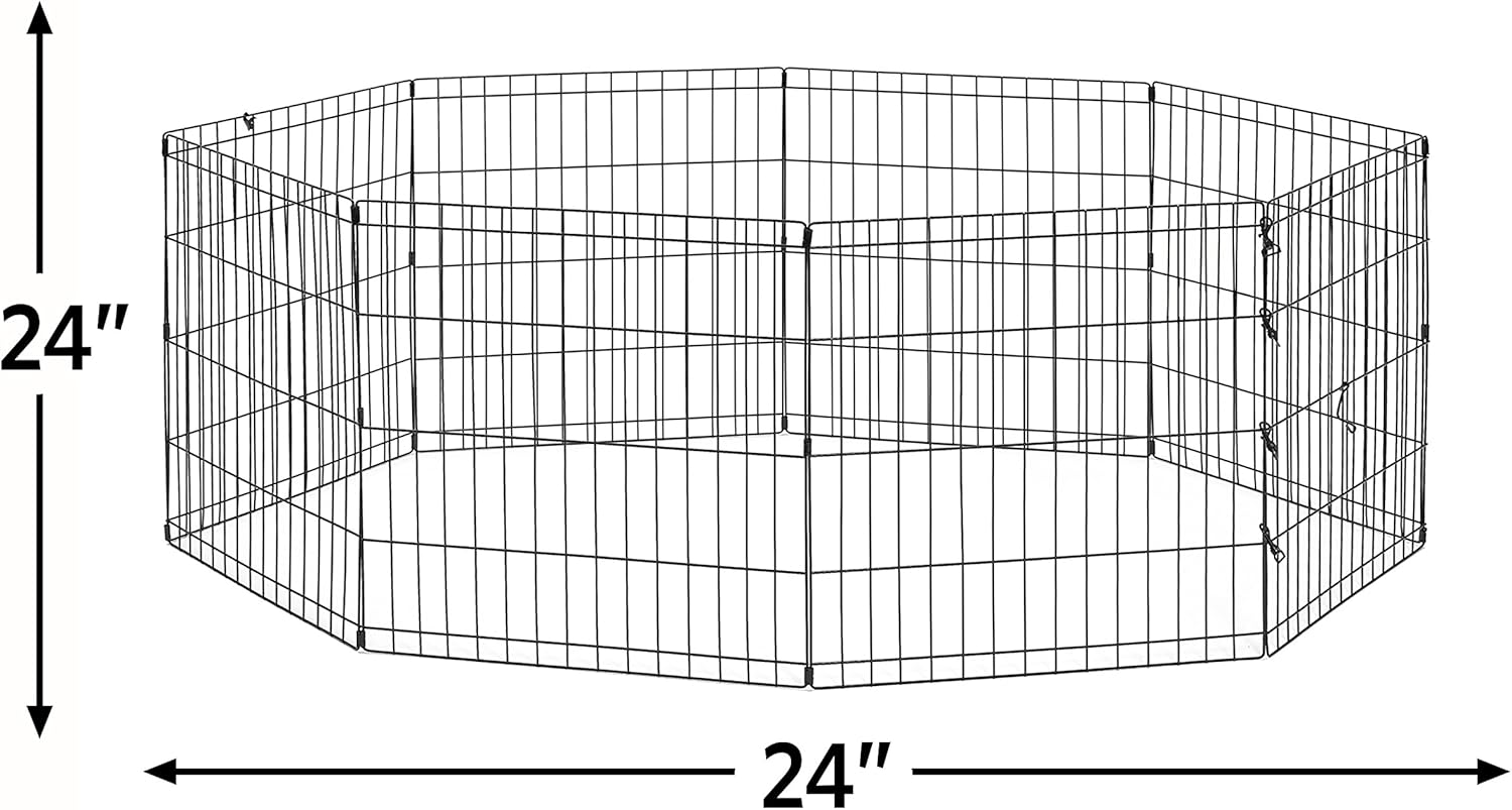 Thumbnail 2 de Hunde-Gehege aus Metall, zusammenklappbar, ohne Tür (1,5 m² Spielfläche, 61 cm hoch) inkl. Erdspießen – schwarz mit E-Beschichtung