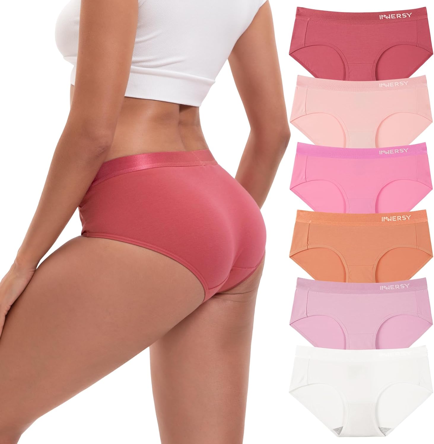 Thumbnail 6 de INNERSY Damen Slip im 6er Pack aus Baumwolle – bequeme Hipster-Pantys mit atmungsaktiver Innenlage