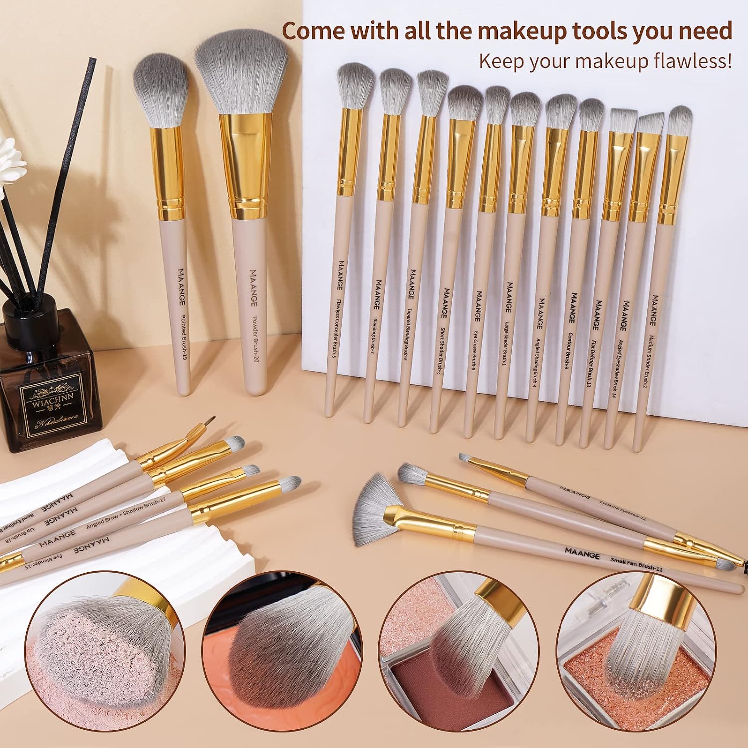 Detalle 2 de MAANGE Makeup Brush Set, 20-piece