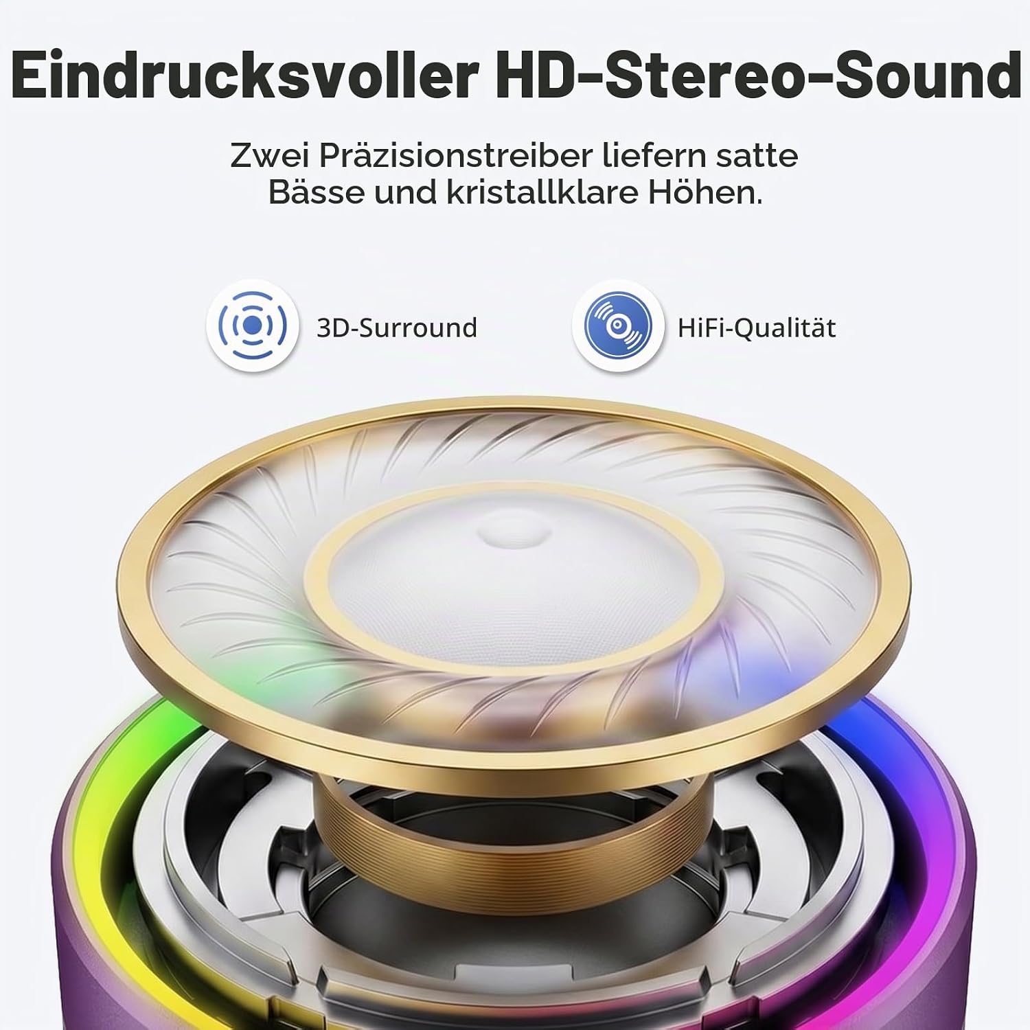 Detalle de buwy Mini Bluetooth Lautsprecher – kompakter Allrounder mit IPX7 und True Wireless Stereo