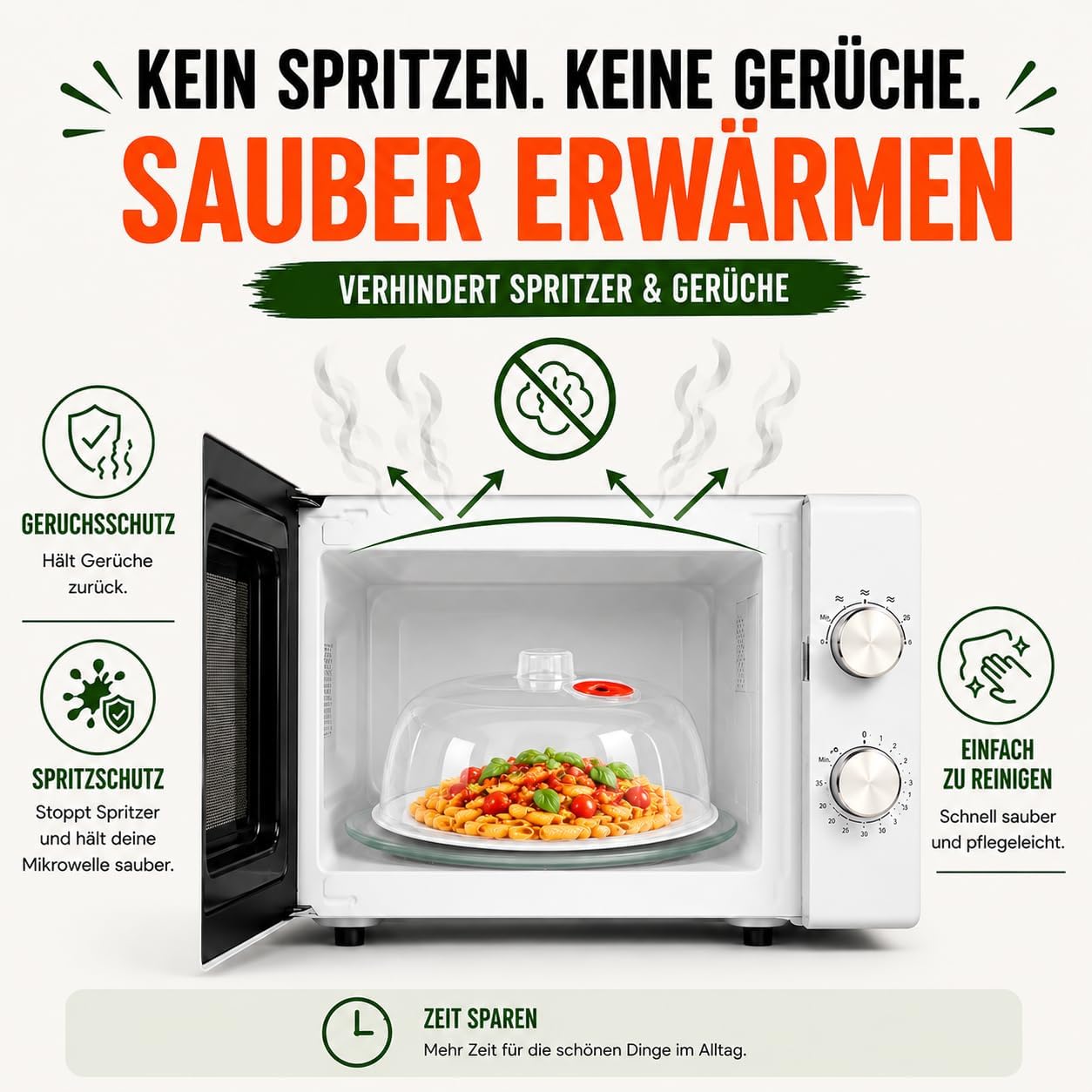Thumbnail 6 de Kerafactum Mikrowellenhaube magnetrondeksel, 25 cm, transparant en stapelbaar
