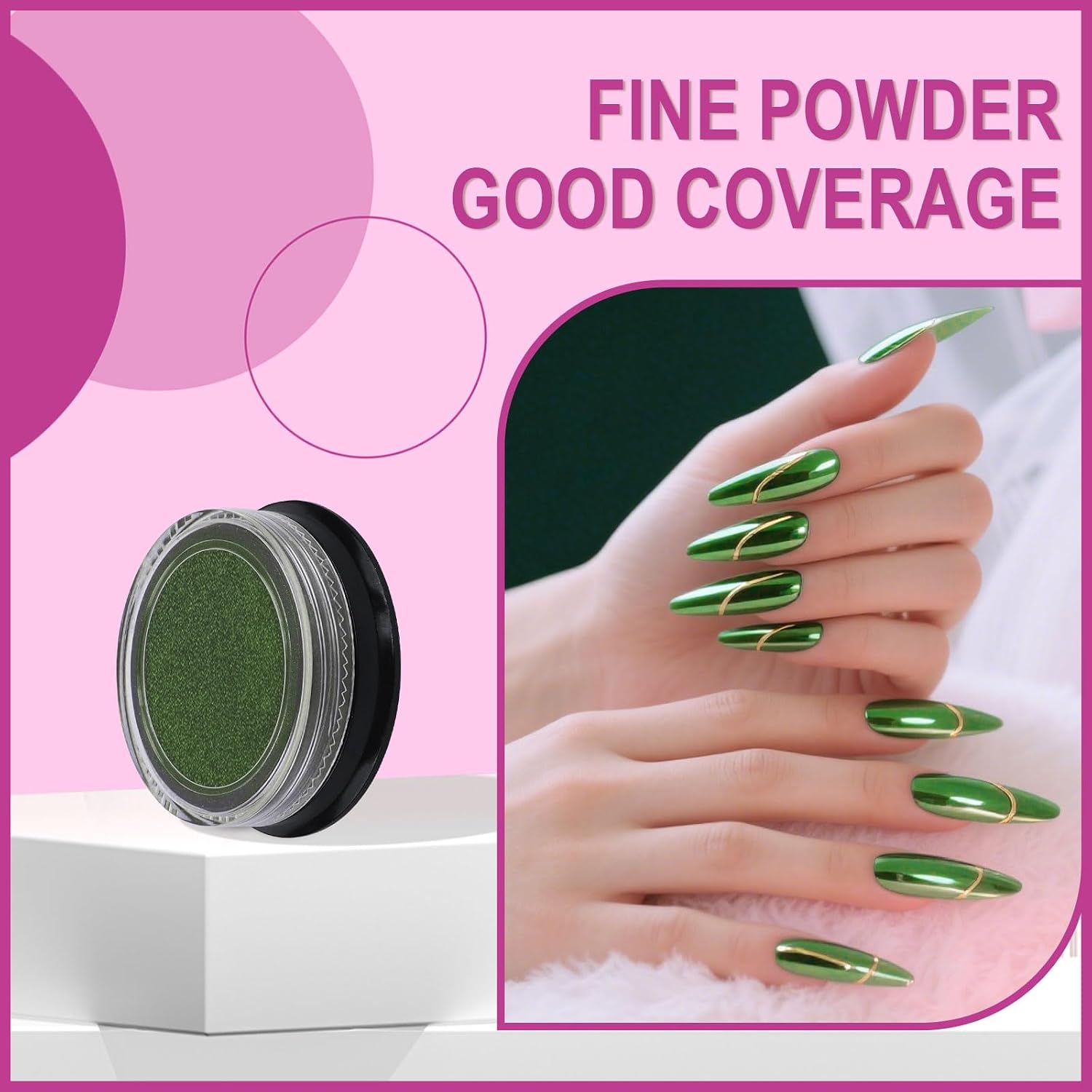 Thumbnail 4 de Artdone 16 Jars Chrome Nail Powder Kit ๐