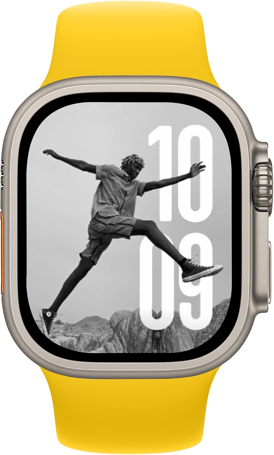 Detalle de Bracelet Donegani en silicone pour Apple Watch : jaune citron (Ultra 2, Séries 10, 9, 8, 7, 6, SE, 4, 3, etc.)