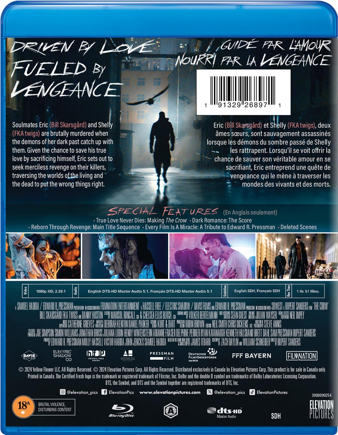 Detalle 1 de The Crow (2024) Blu-ray, Bilingual Edition with Bonus Features