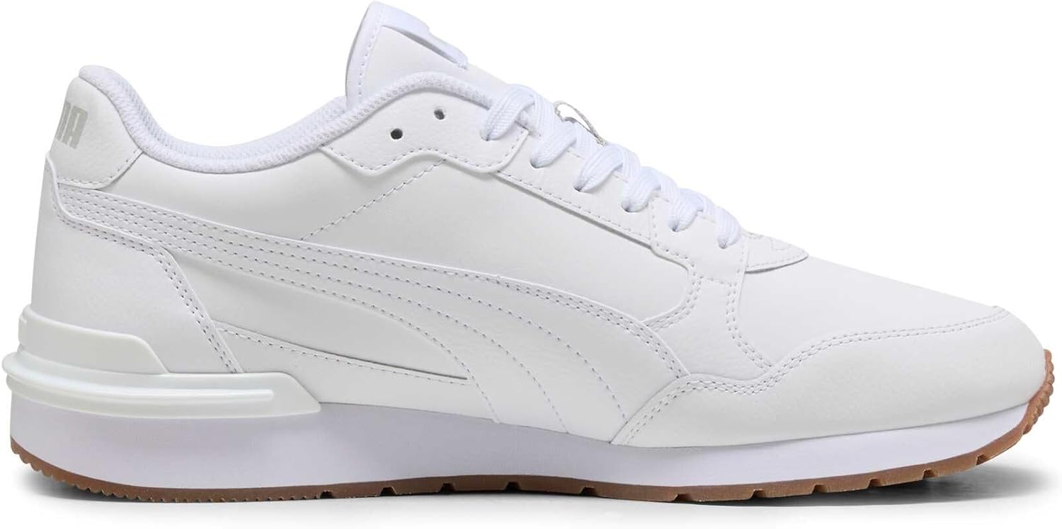 Detalle de PUMA ST Runner V4 L Unisex-Sneaker – White/Glacial Grey/Gum, 9.5 UK