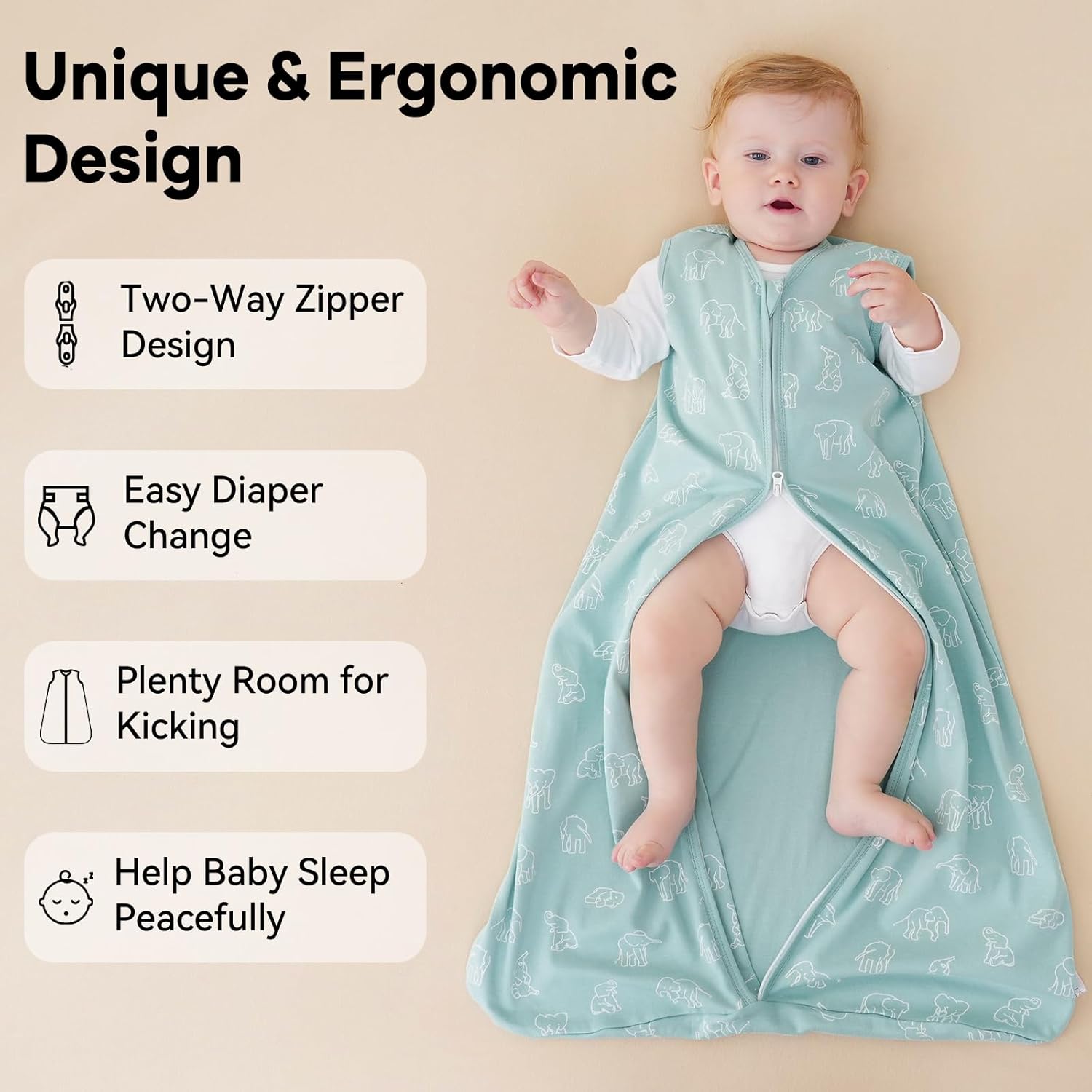 Thumbnail 3 de Unnivoll Baby Sleeping Bag 0.5 Tog (18–24 Months) Summer Sleep Sack – 3 Pack in Cotton