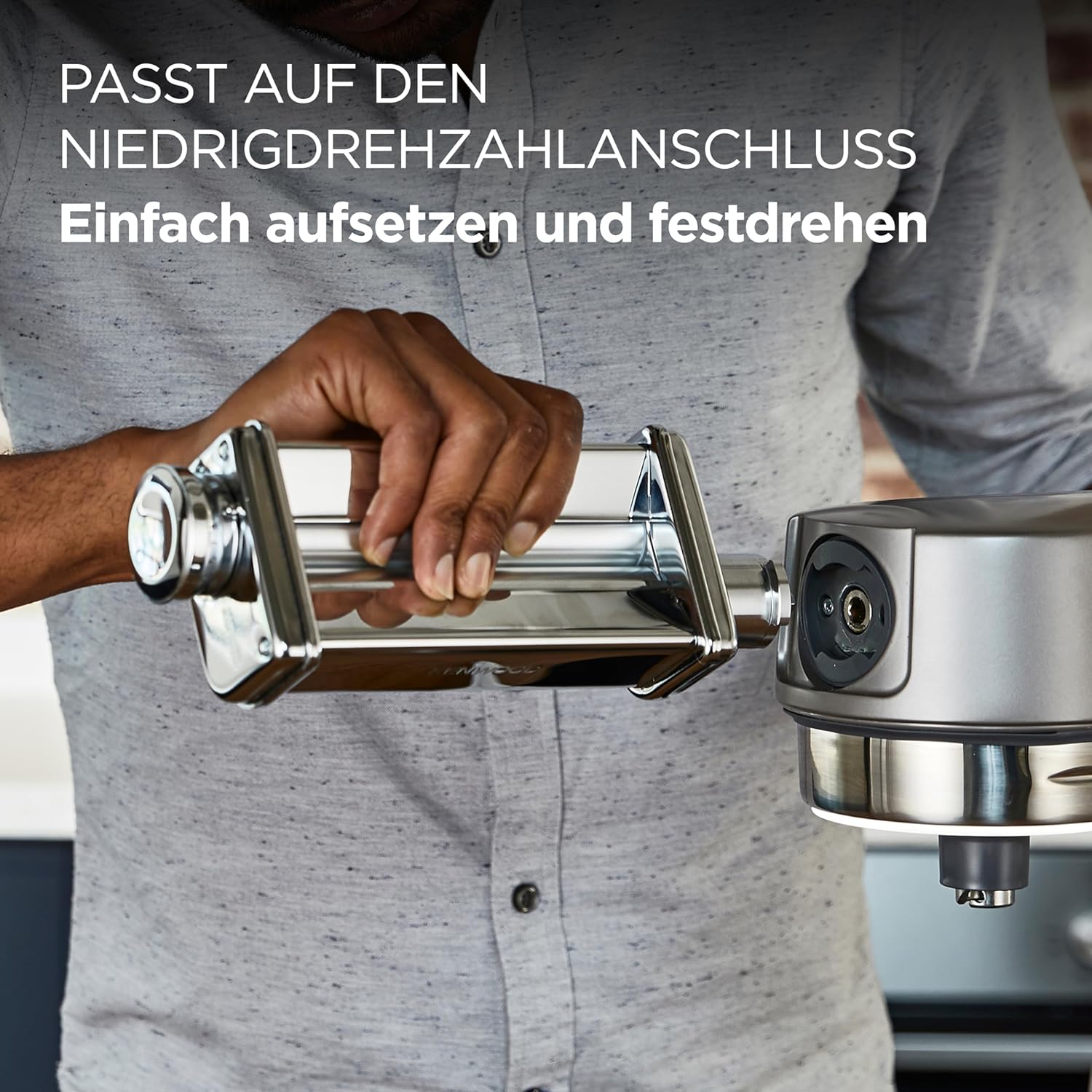 Thumbnail 2 de Kenwood Pasta-Set MAX980ME Zubehör für Kenwood Küchenmaschinen – Lasagne-Walze, Spaghetti- und Fettuccine-Aufsatz aus Edelstahl