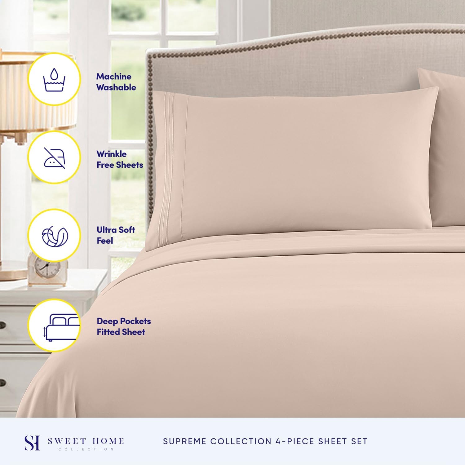 Detalle 2 de Sweet Home Collection 1800 King Bed Sheets