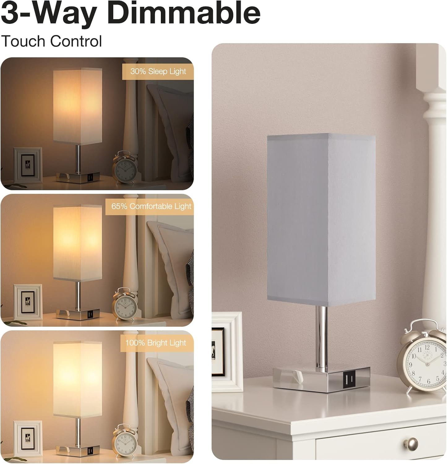 Detalle 2 de Aooshine Bedside Lamp 2700K