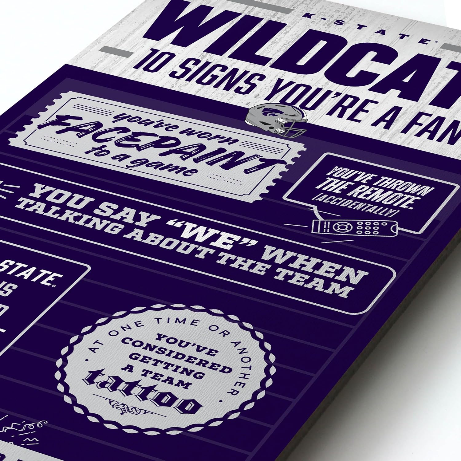 Detalle 2 de YouTheFan Officially-Licensed NCAA 6x19 “Top 10 Signs” Fan Banner (3D, Official Team Logo)