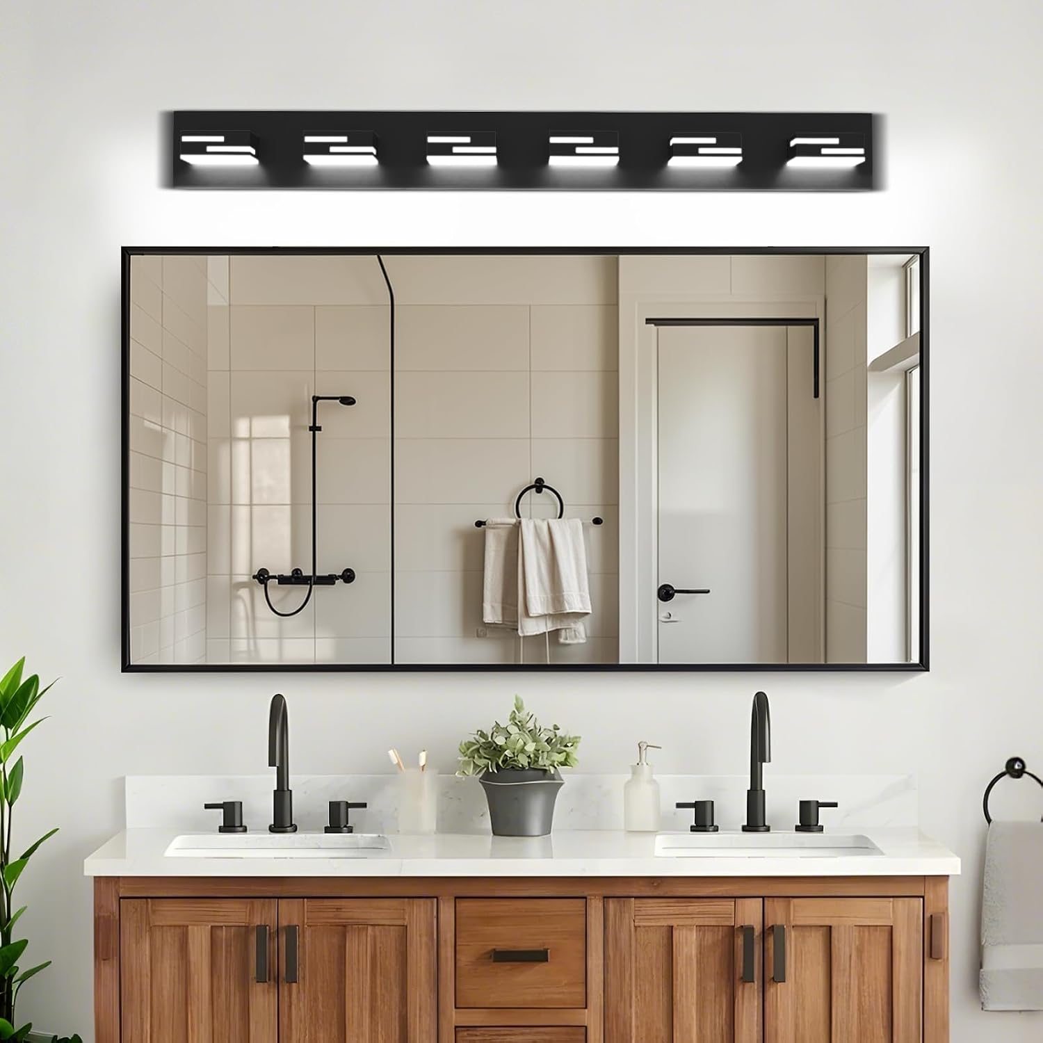 Thumbnail 6 de LKHF 9553 6-Light Bathroom Vanity Light, Dimmable Matte Black, 6000K