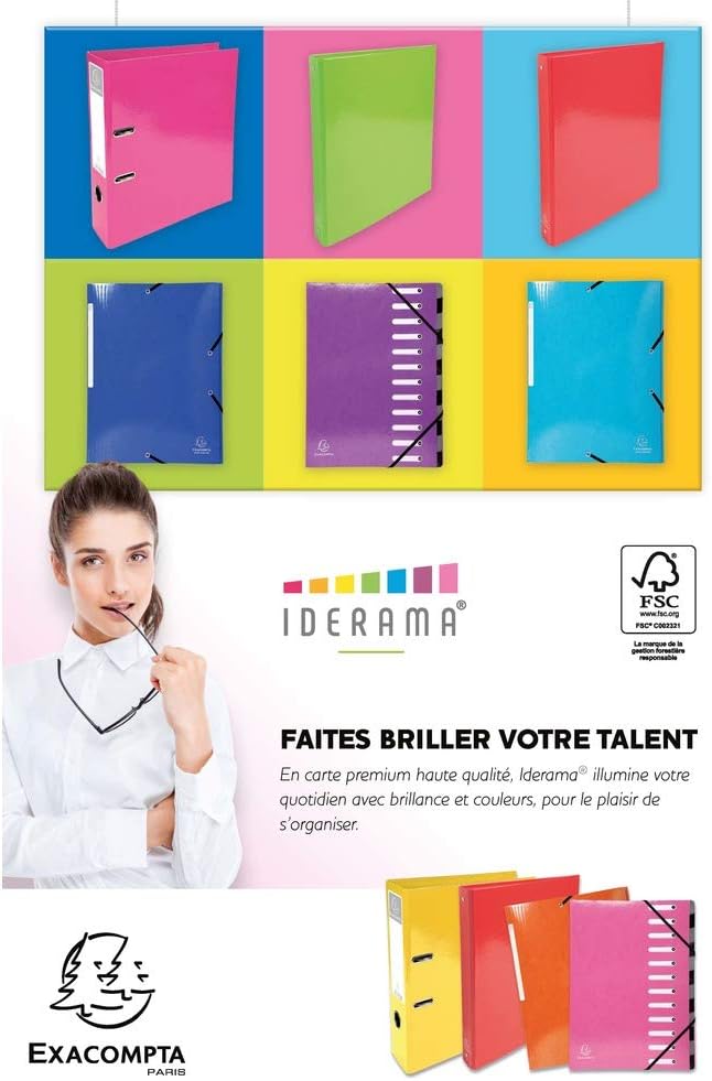 Detalle de Exacompta 53925E – Trieur Harmonika Iderama, 12 compartiments, rouge, A4
