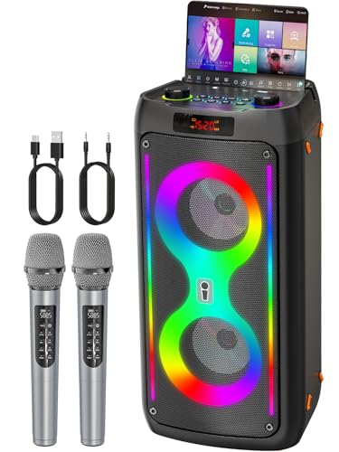 Macchina karaoke JAPOUCA: altoparlante Bluetooth portatile con 2 microfoni wireless