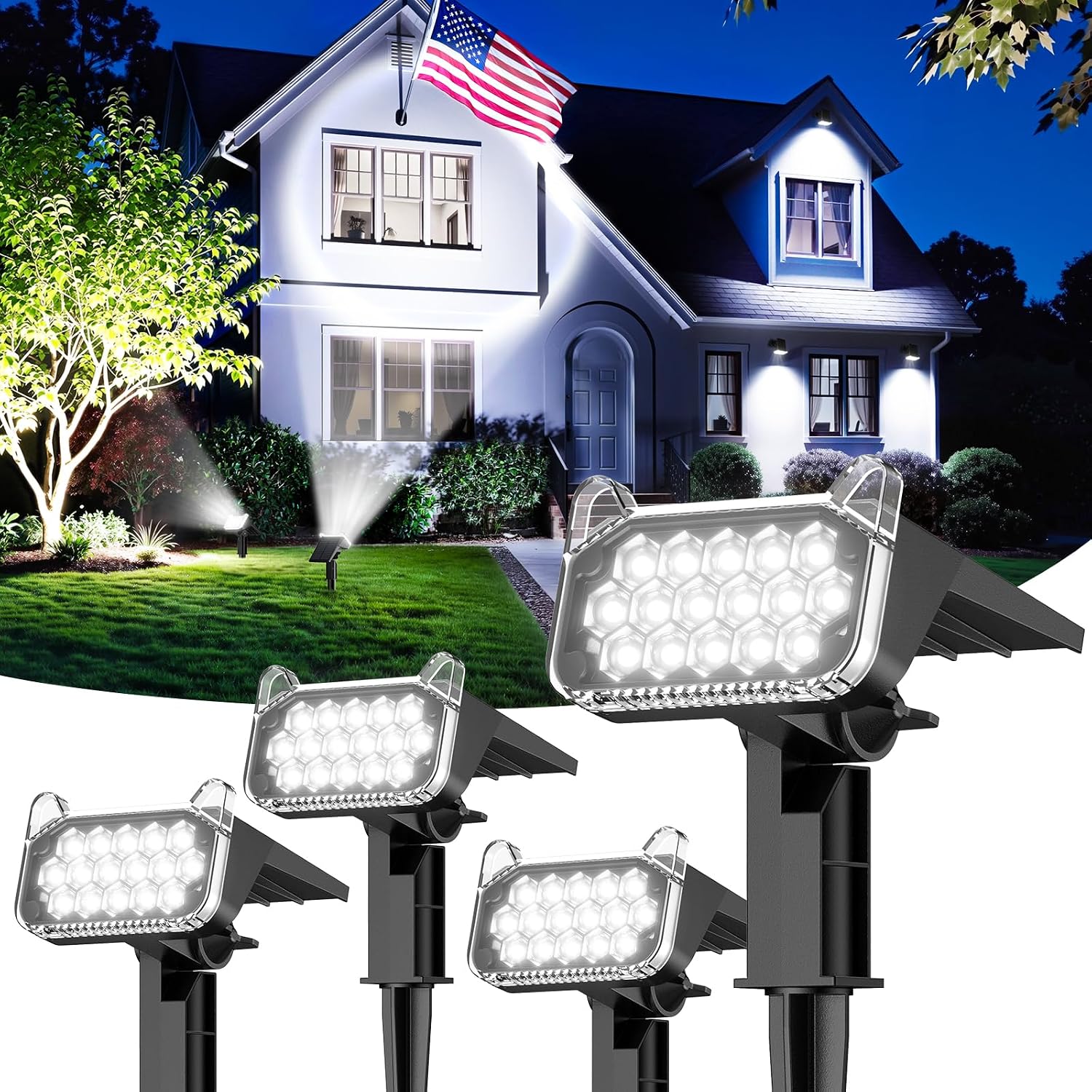 Detalle de Solar Outdoor Spotlights 4-Pack