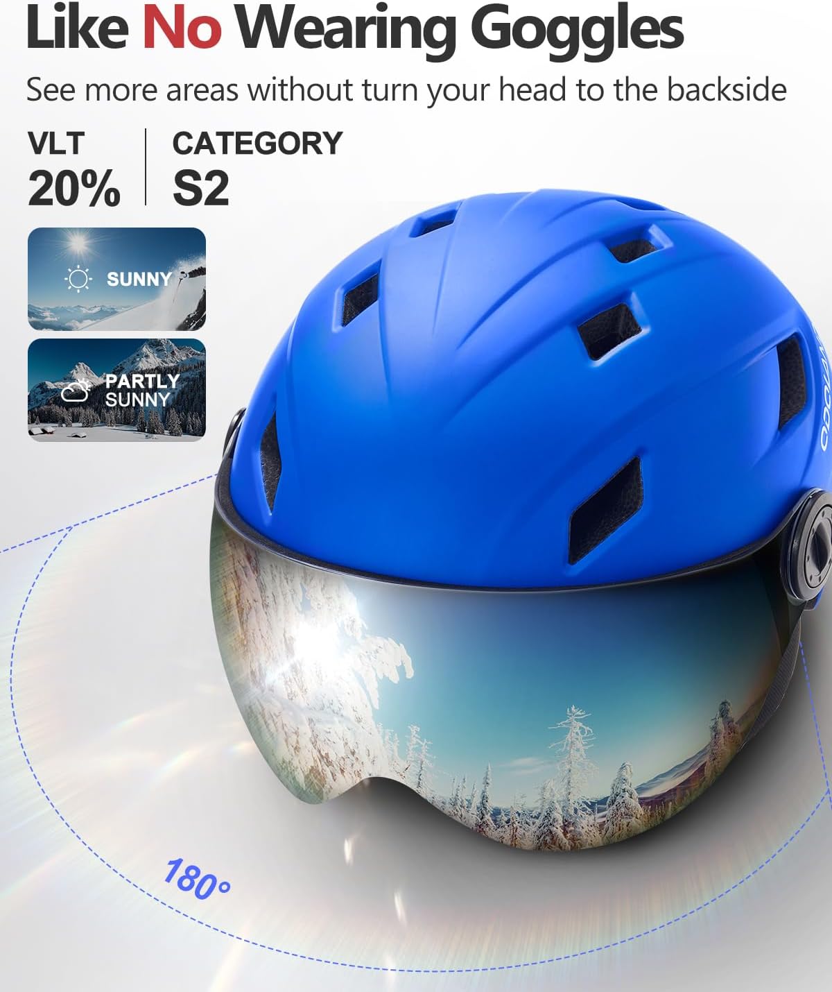 Thumbnail 3 de Odoland Kids Ski Helmet with Visor 3-12