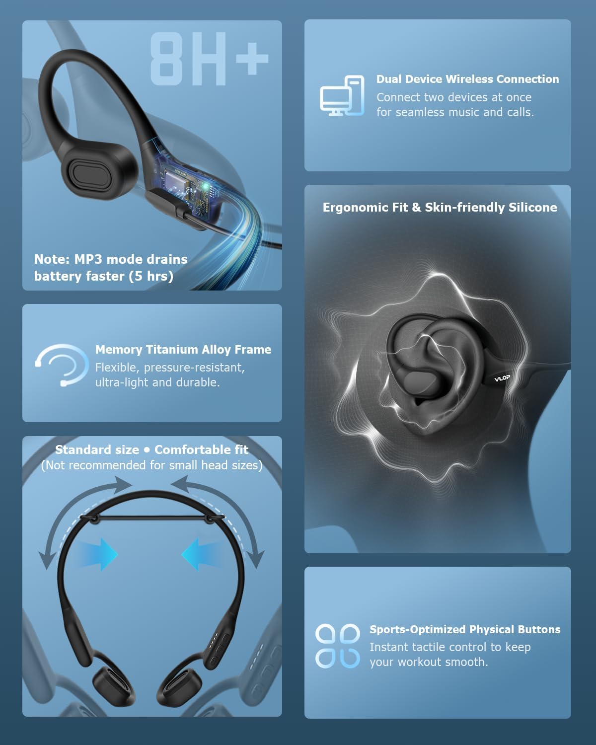 Thumbnail 5 de VLOP Bone Conduction Swim Headphones IP68