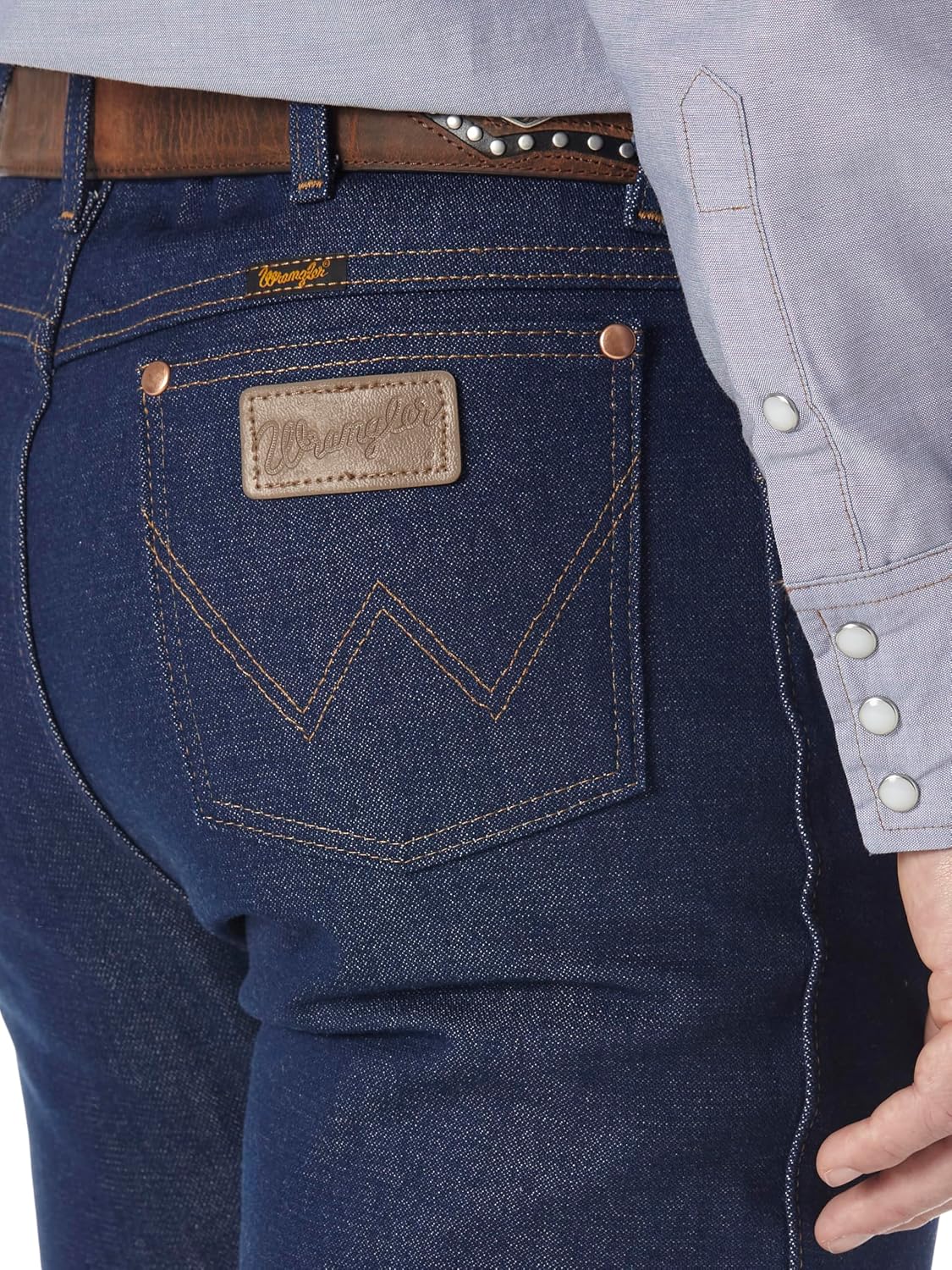 Detalle 2 de Wrangler 0936 Cowboy Cut Slim Fit-jeans för herr med klassisk femficksdesign