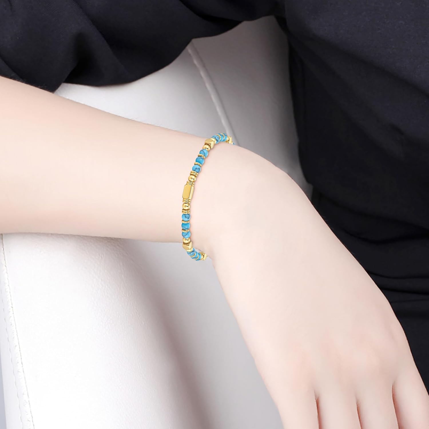 Thumbnail 6 de SIUMAL Bracciale da donna bohemien in pietra naturale e acciaio inox