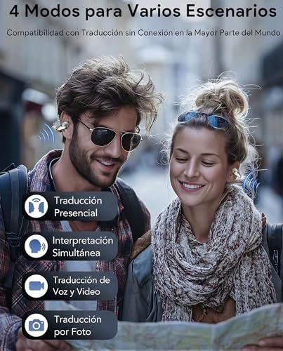 Thumbnail 3 de Boytond Auriculares Traductor en Tiempo Real – Auriculares Inalámbricos con IA, 164 Idiomas, Evidencia de Traducción Instantánea