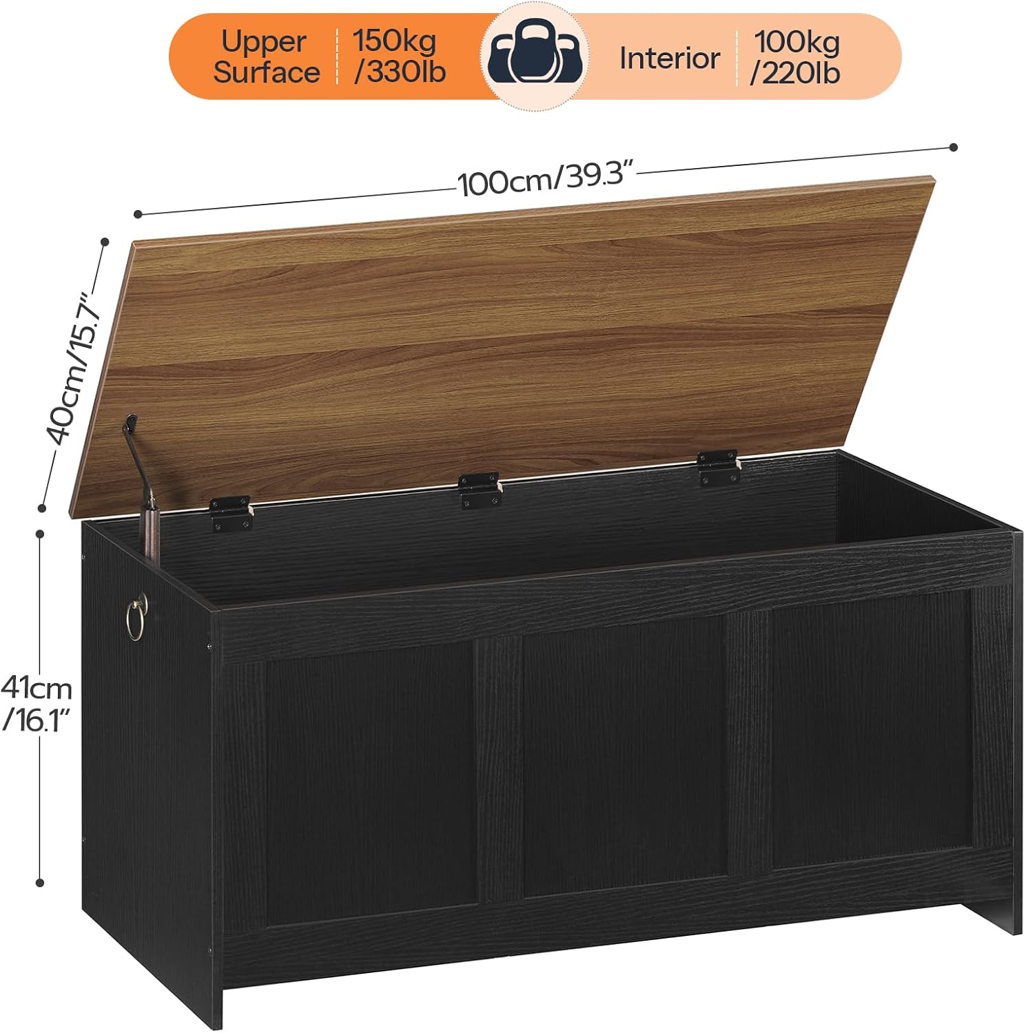 Detalle de HOOBRO Storage Bench 39.3-inch