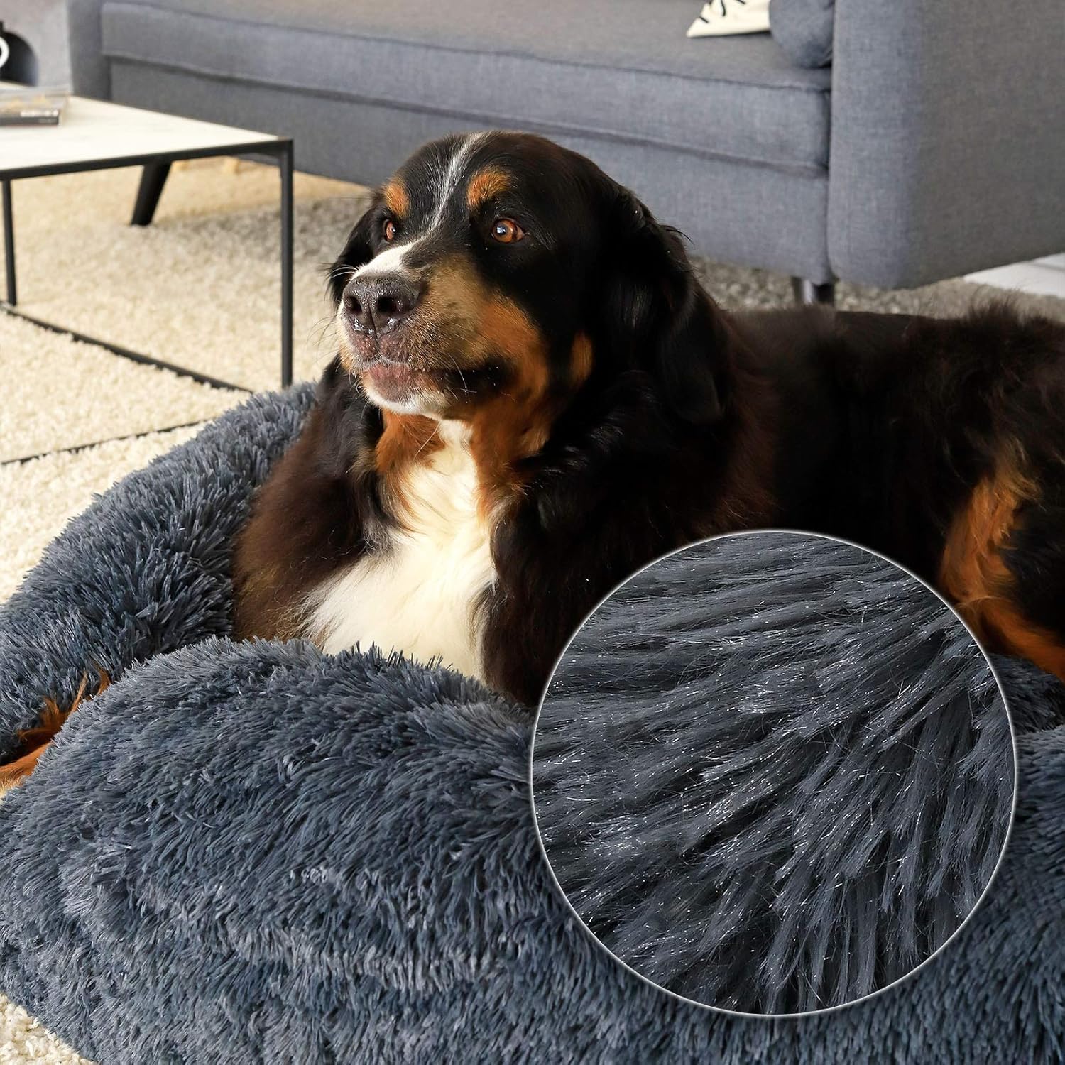 Detalle de lionto Cama Tipo Donut cama perros Ø 120 cm