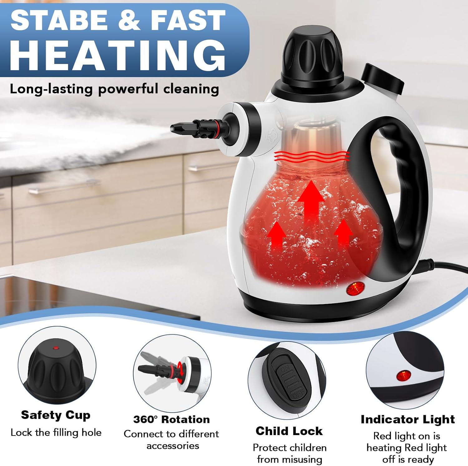Thumbnail 6 de KLONA Steam Cleaner: Multi-Purpose Handheld Steamer with 10 Accessories