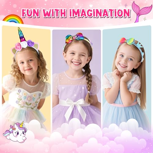 Thumbnail 6 de Pourbibi Ensemble Bandeaux et Accessoires pour Filles de 3 à 10 Ans – Jeu DIY Créatif et Cadeau Spécial