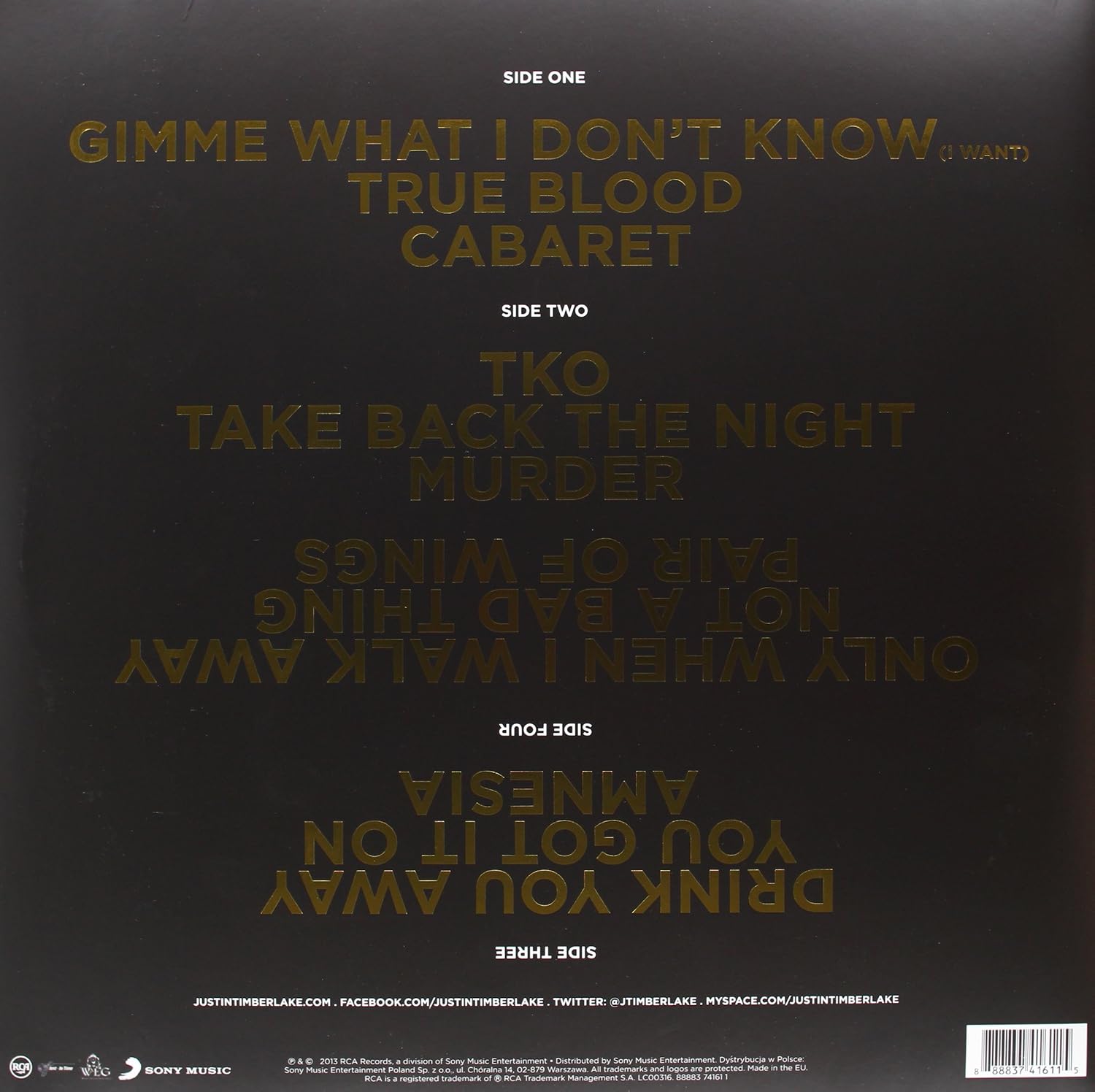 Detalle 2 de Justin Timberlake The 20/20 Experience - 2 of 2 Vinyl Album, 11 Tracks