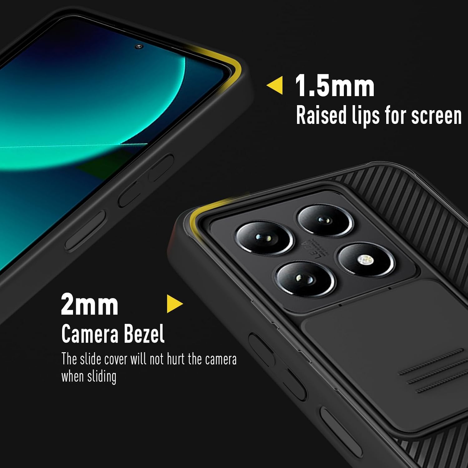 Thumbnail 4 de XTCASE Cover per Xiaomi 14T Pro: Custodia Slim con Copertura Scorrevole per Fotocamera