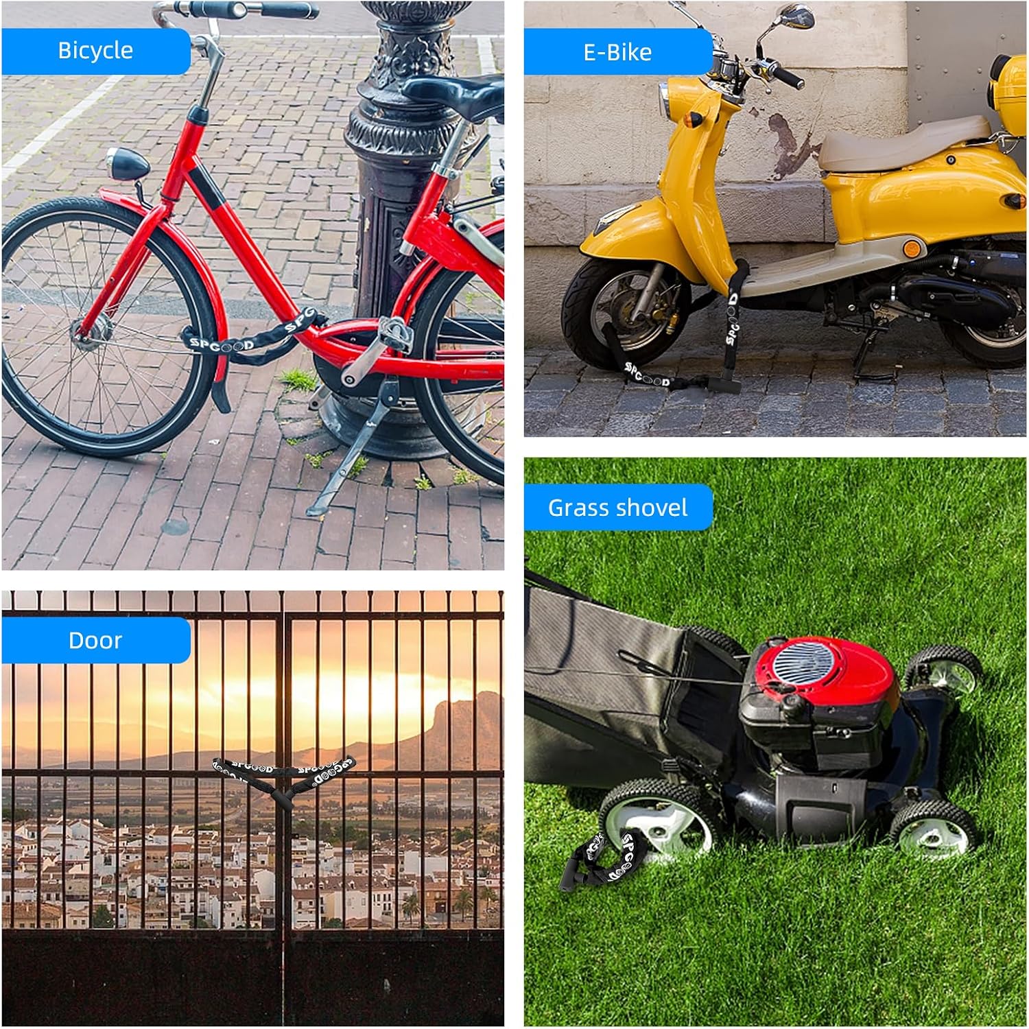 Thumbnail 6 de SPGOOD Bike Lock 90 cm 6 mm Steel Chain 📷