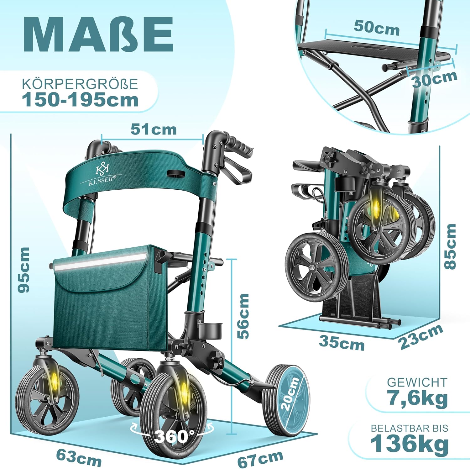 Thumbnail 1 de KESSER Leichtgewicht Rollator 7,6 kg
