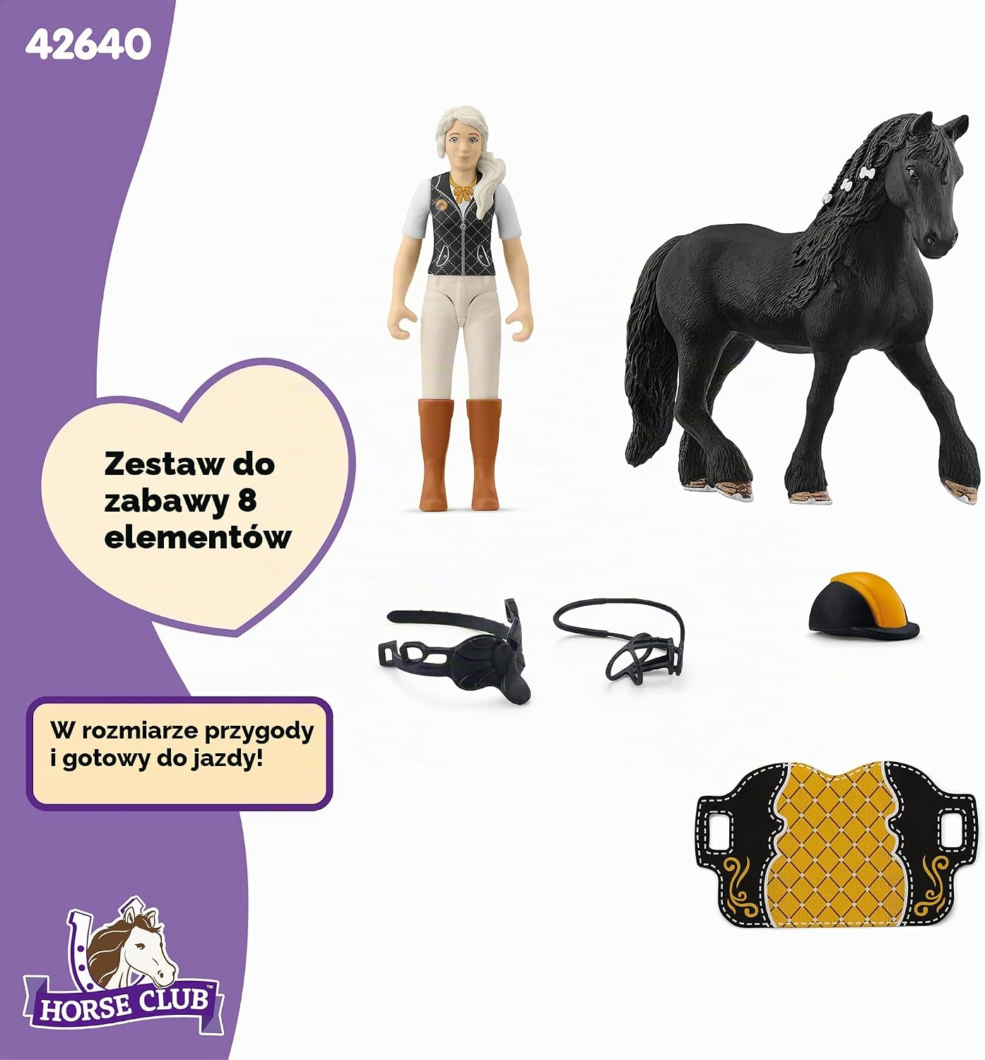 Detalle 2 de Schleich 42640 HORSE CLUB Tori i Princess – zestaw jeździecki z ruchomą figurką