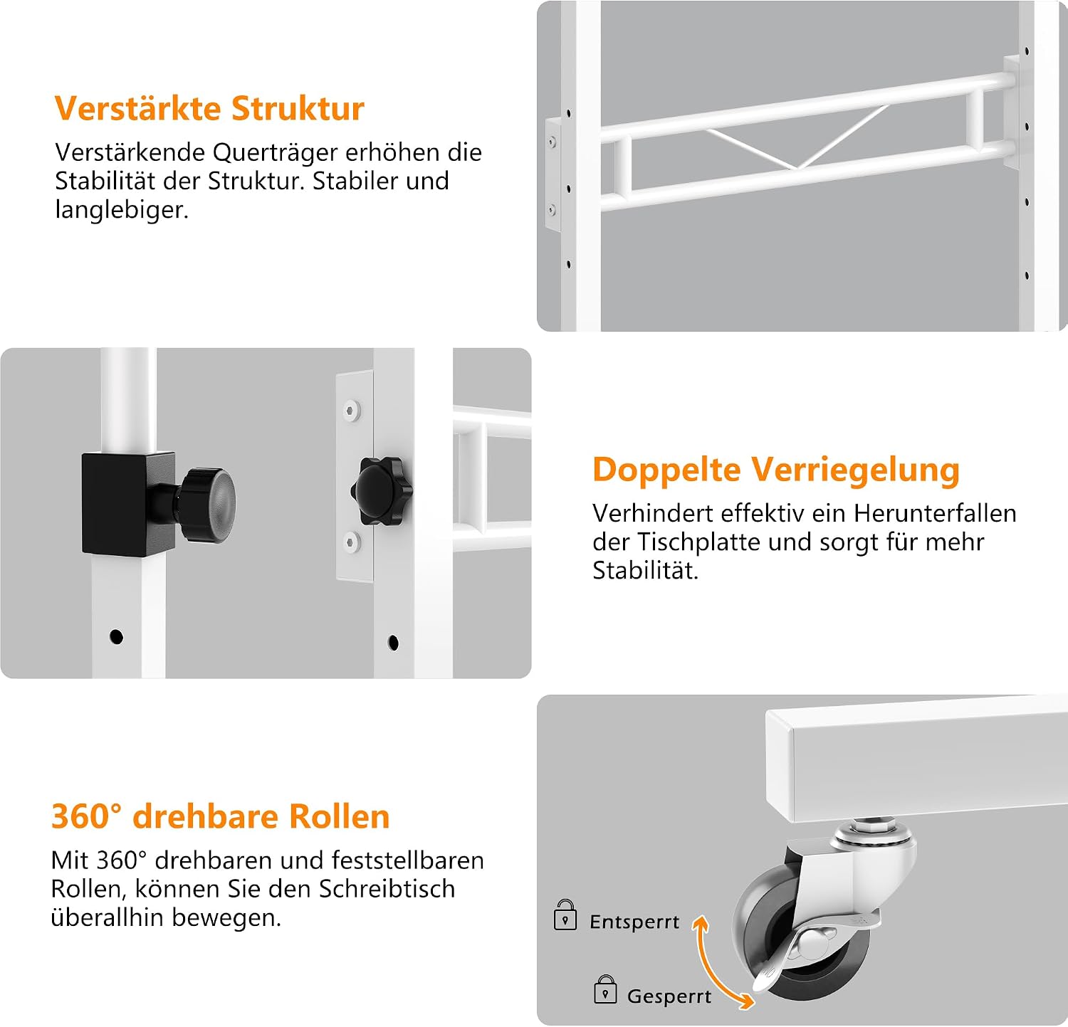 Thumbnail 6 de HOMIDEC Höhenverstellbarer Schreibtisch 80x40 cm