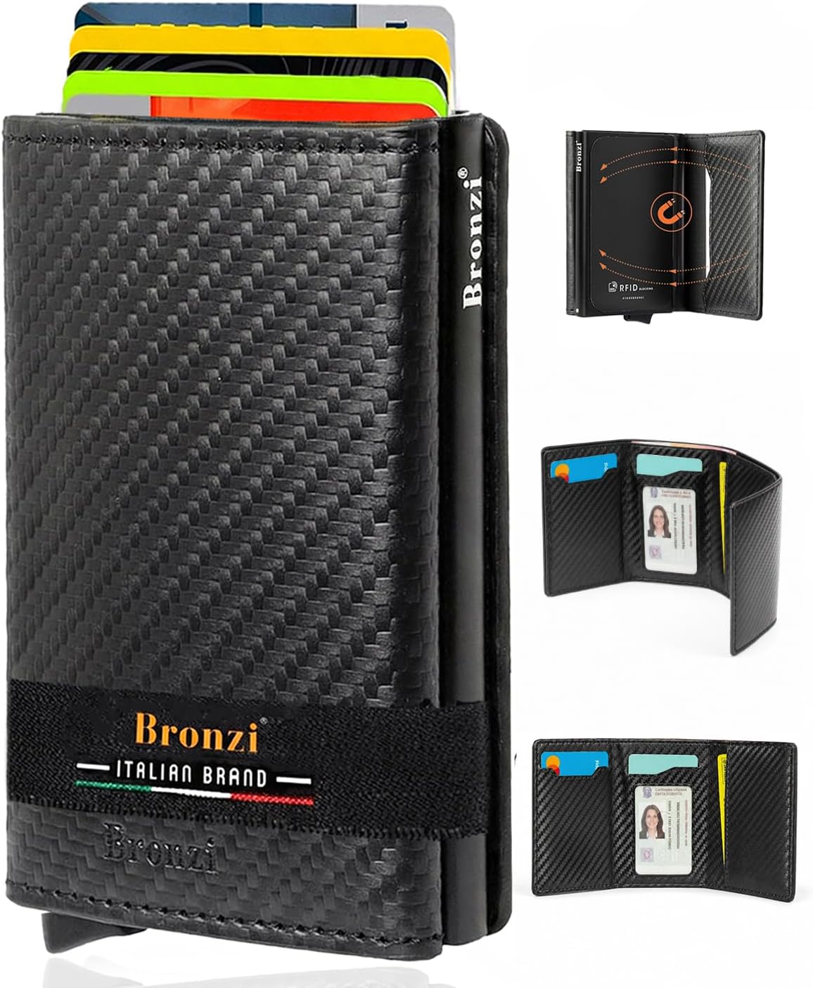 Detalle de Bronzi Portafoglio Uomo Slim Piccolo 10x6,5 cm