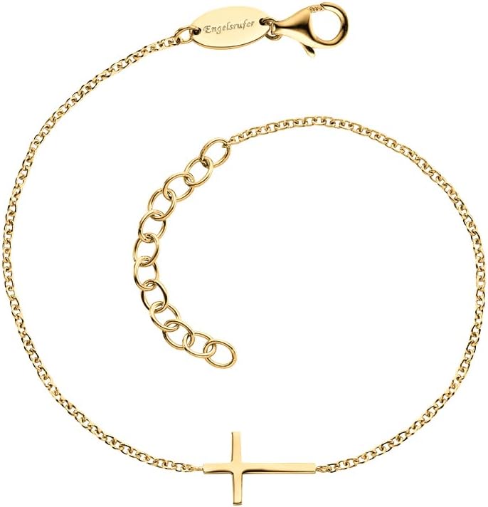 Detalle 1 de Engelsrufer Damen-Armband 925er Silber – Kreuzanhänger, veredelt, 17–20 cm verstellbar