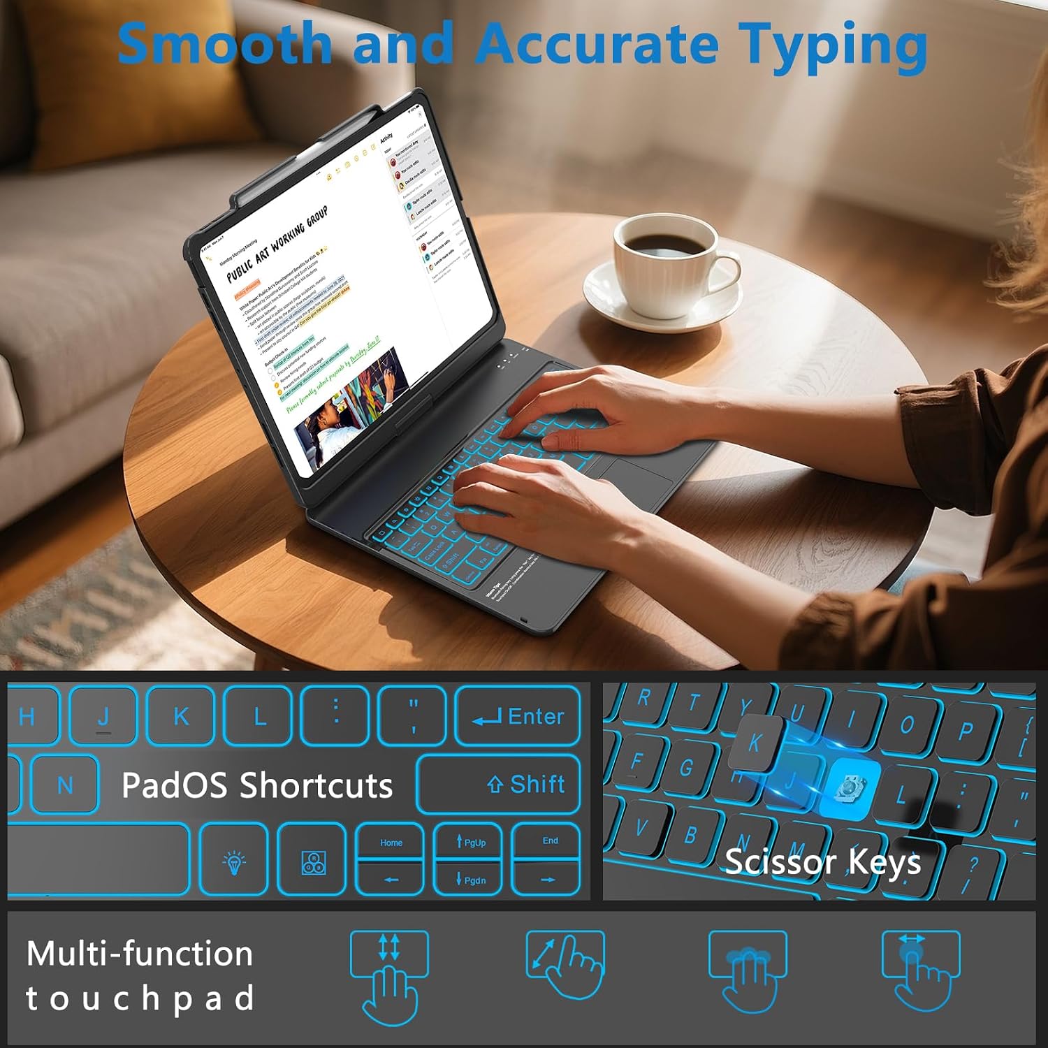 Detalle 2 de TQQ for iPad (A16) 11th Gen Keyboard Case 11"