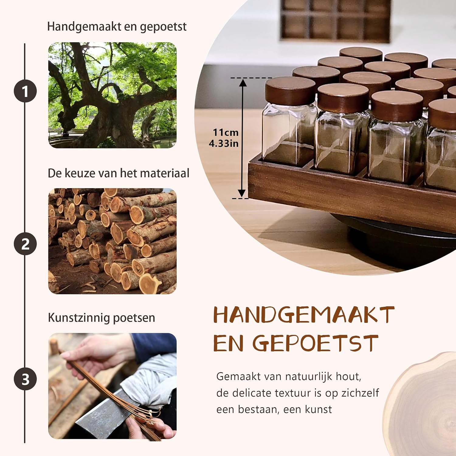 Detalle de SAEIV XY179 kruidenrek voor de lade met 24 potjes van 120 ml