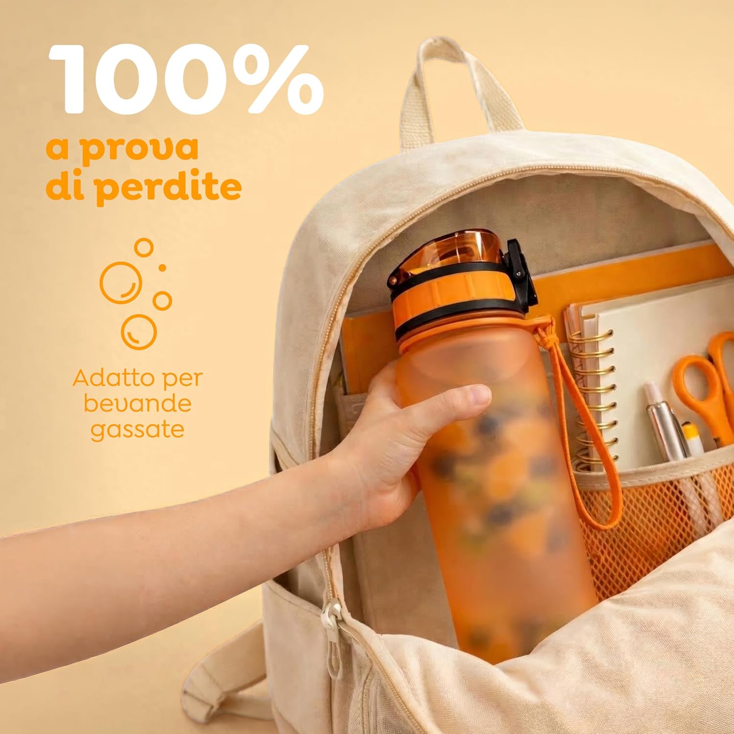 Thumbnail 5 de Sweety Fox Borraccia per Bambini 500 ml: anti-perdita in Tritan arancione, lavabile in lavastoviglie