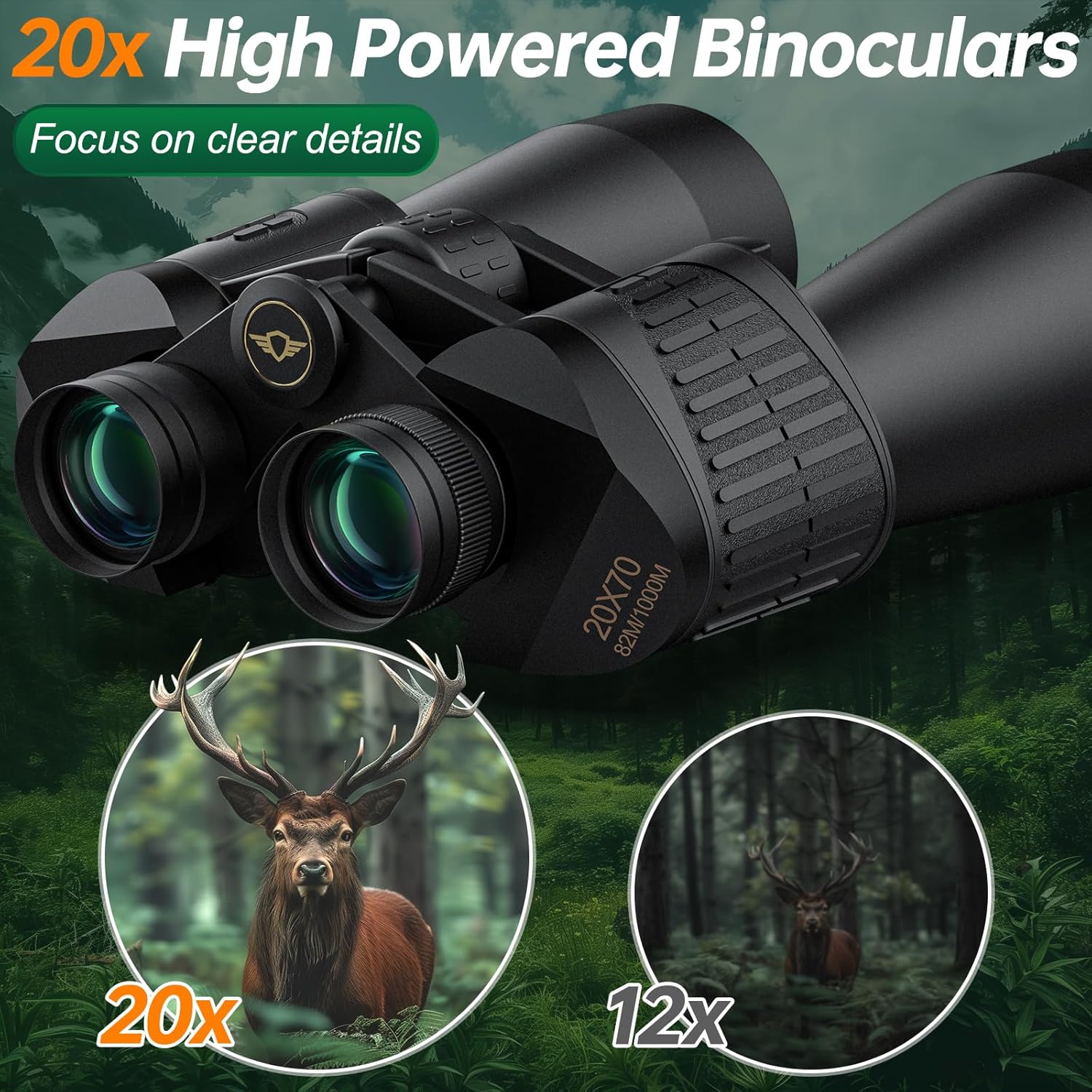 Detalle 2 de Aurosports 20x70 Binoculars for Bird Watching ðŸ”