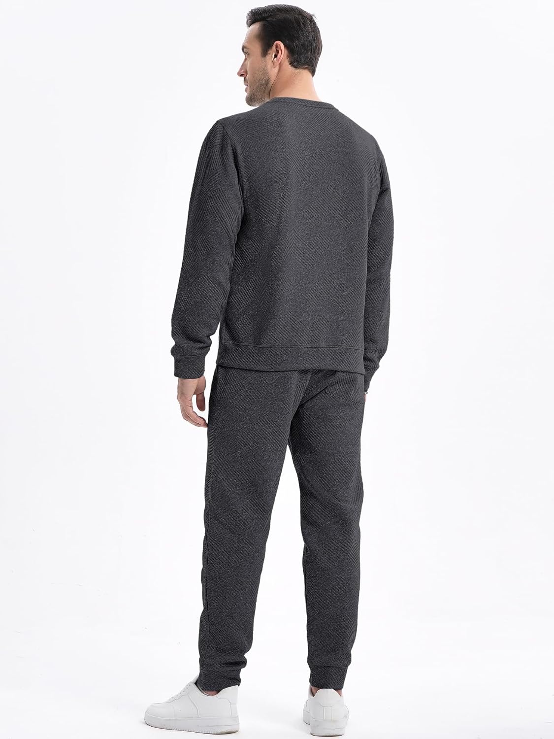 Detalle de JMIERR Men's Knit Jacquard Tracksuit 2-Piece