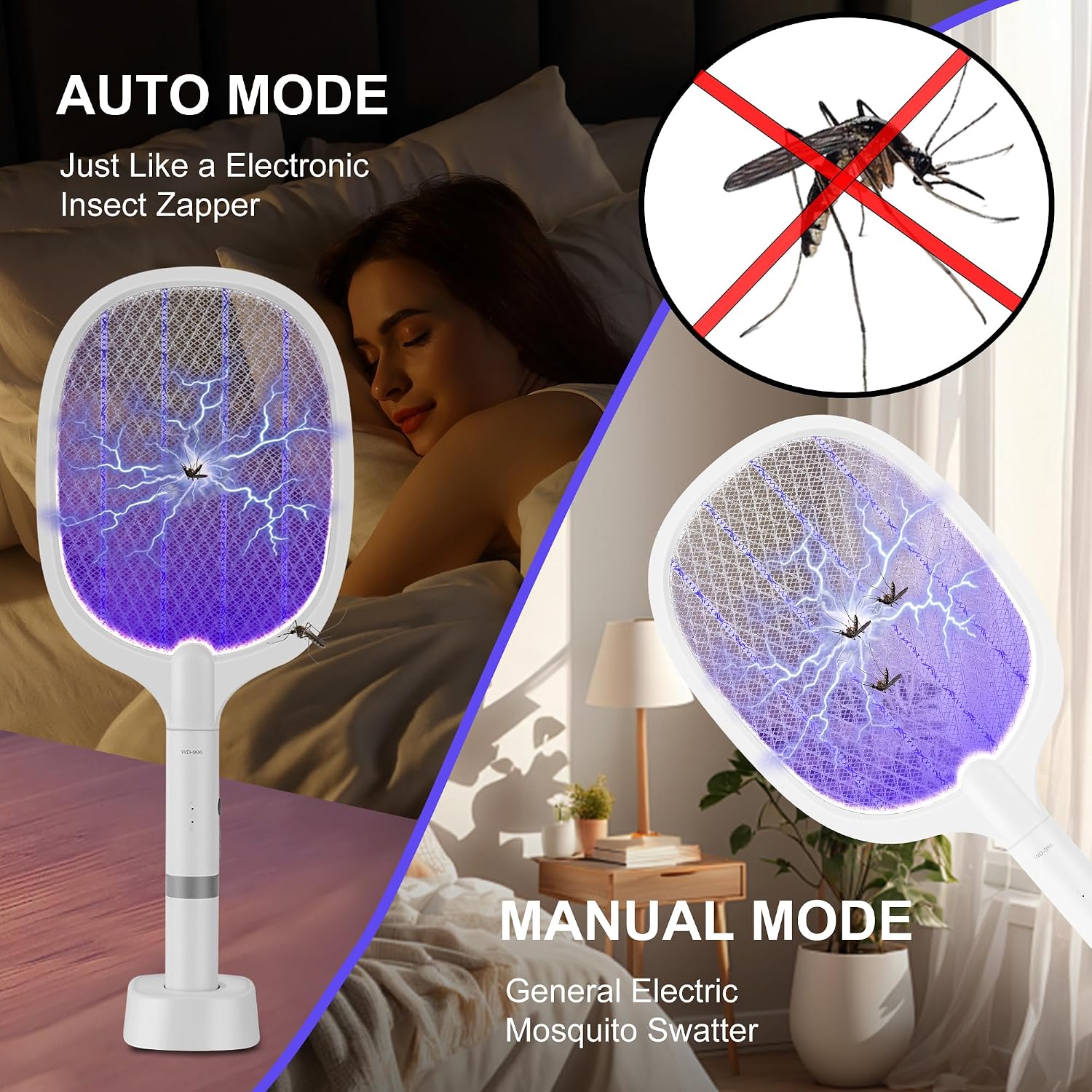 Detalle de Electric Fly Swatter Racket 2-Pack