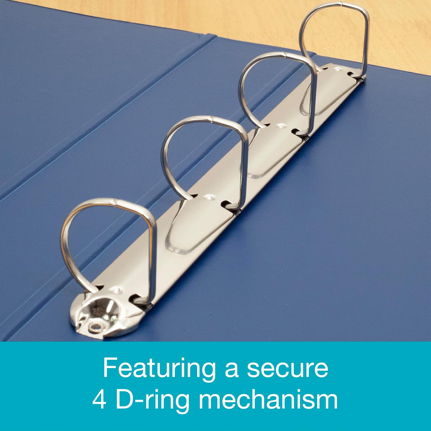 Thumbnail 4 de Elba A3 4 D-Ring Binder with PVC-Covered Board, 55 mm Spine, 30 mm Capacity (Blue)