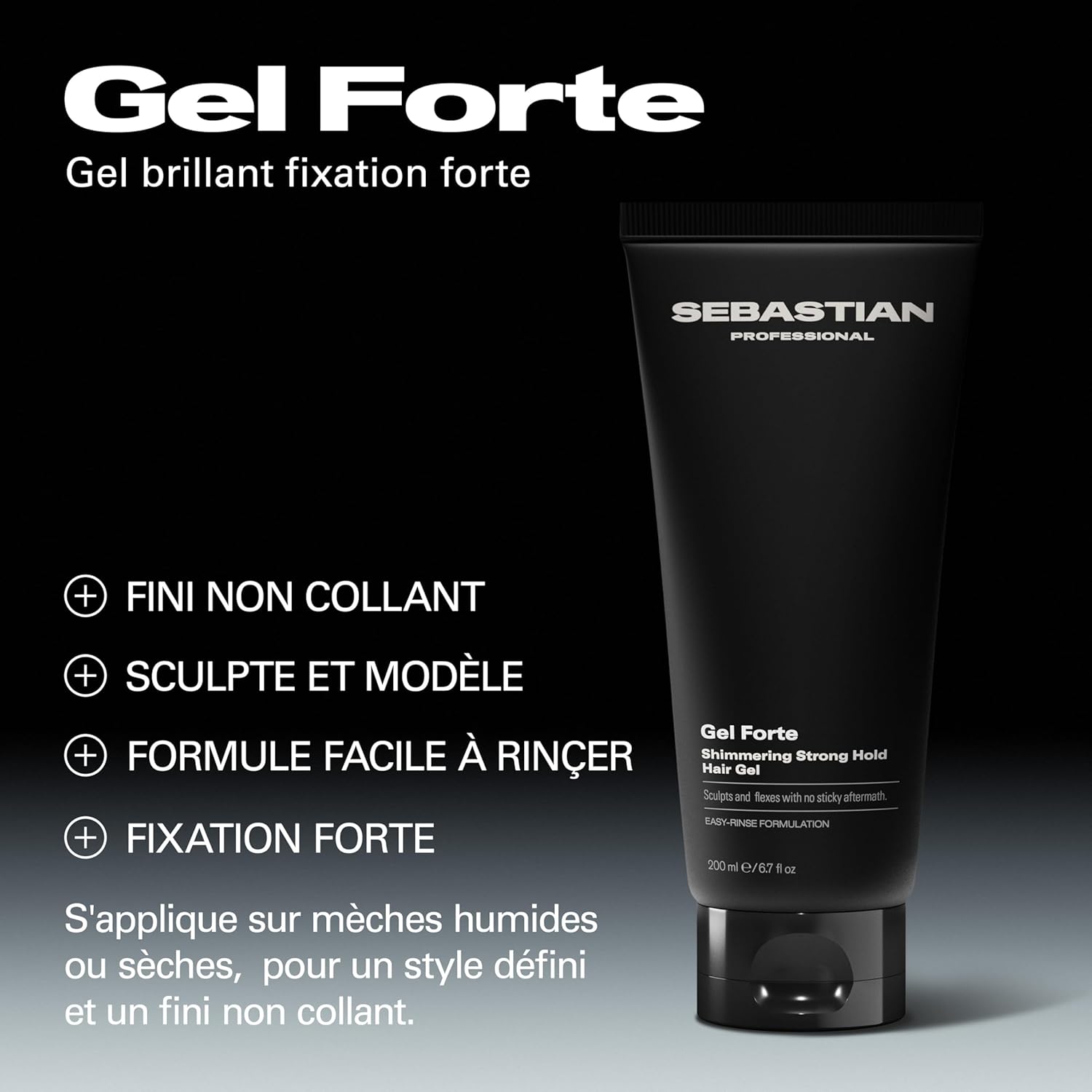 Thumbnail 1 de Sebastian Professional Gel Forte – gel coiffant brillant à fixation forte, fixation sans effet collant (200 ml)