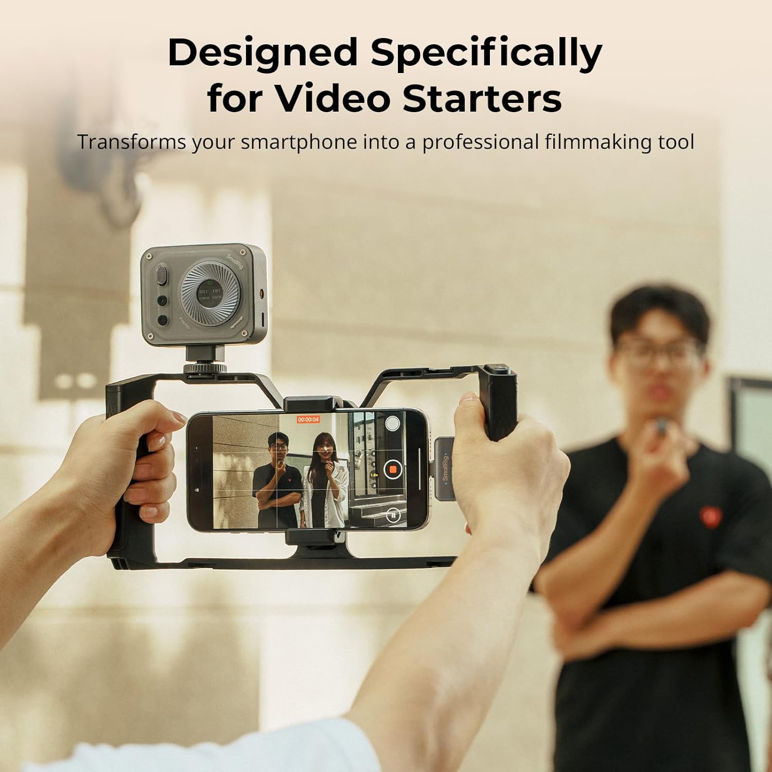 Thumbnail 1 de SmallRig IG-01 Cage universelle IntegraGrip pour téléphone, double poignée ultra-large et monture V (filetage 1/4”-20, prise QD)