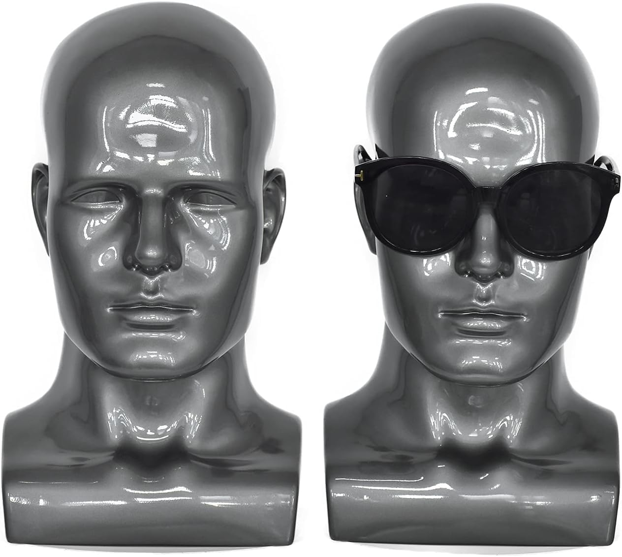 Thumbnail 4 de Tcwuzick Male Mannequin Head for Display – Professional PVC Head, Grey
