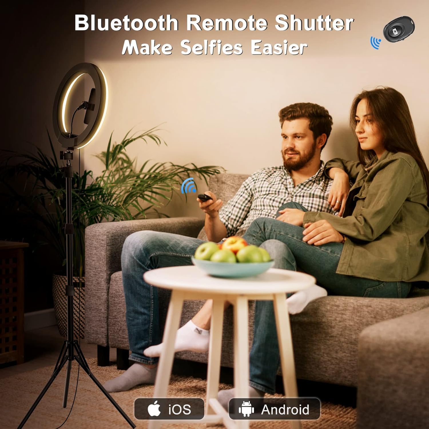 Thumbnail 3 de 10.3" Selfie Ring Light with Stand, Phone Holder & Bluetooth Remote (29 RGB Modes)